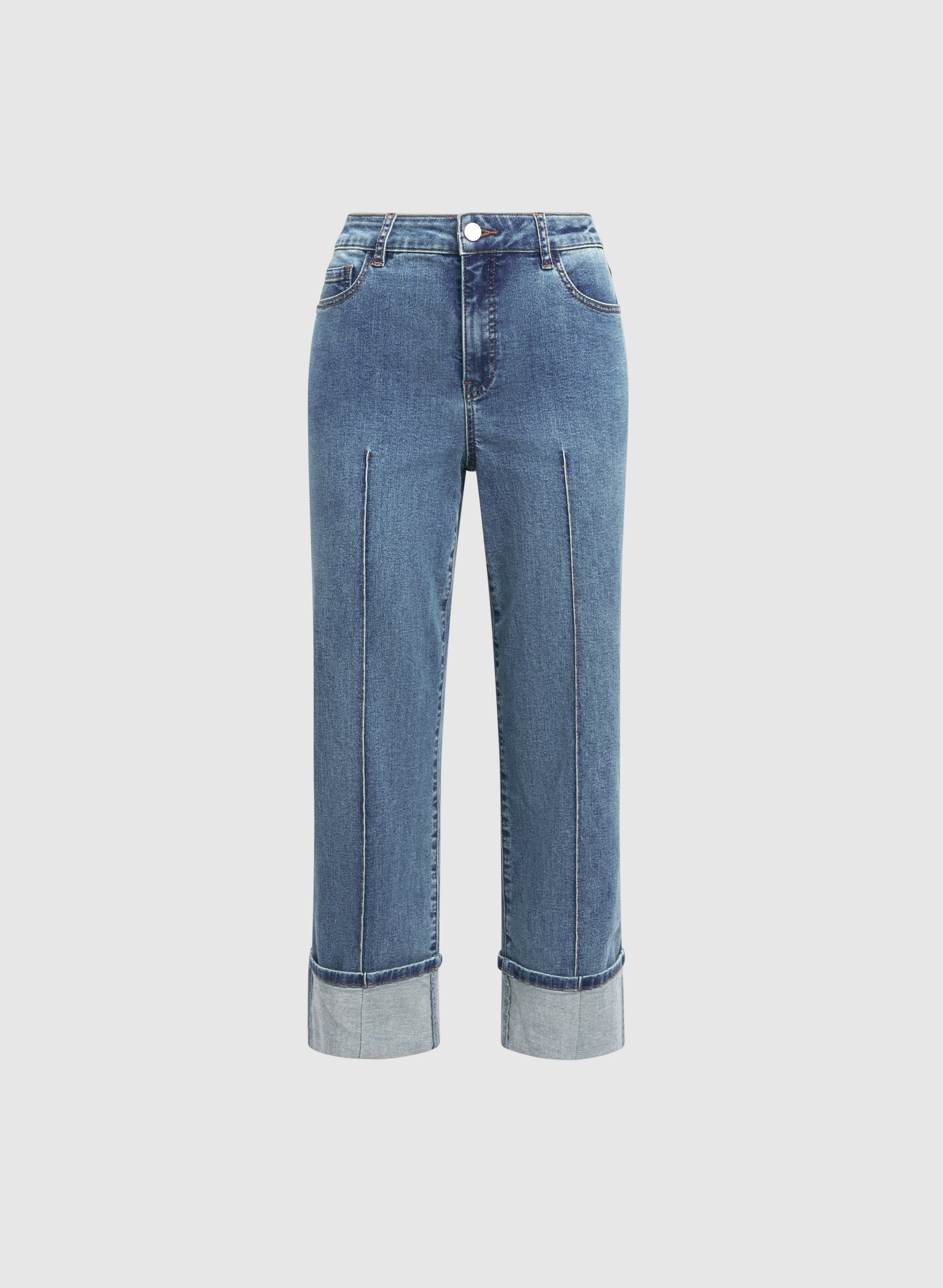 Pinched Seam Denim Capris - Image 7