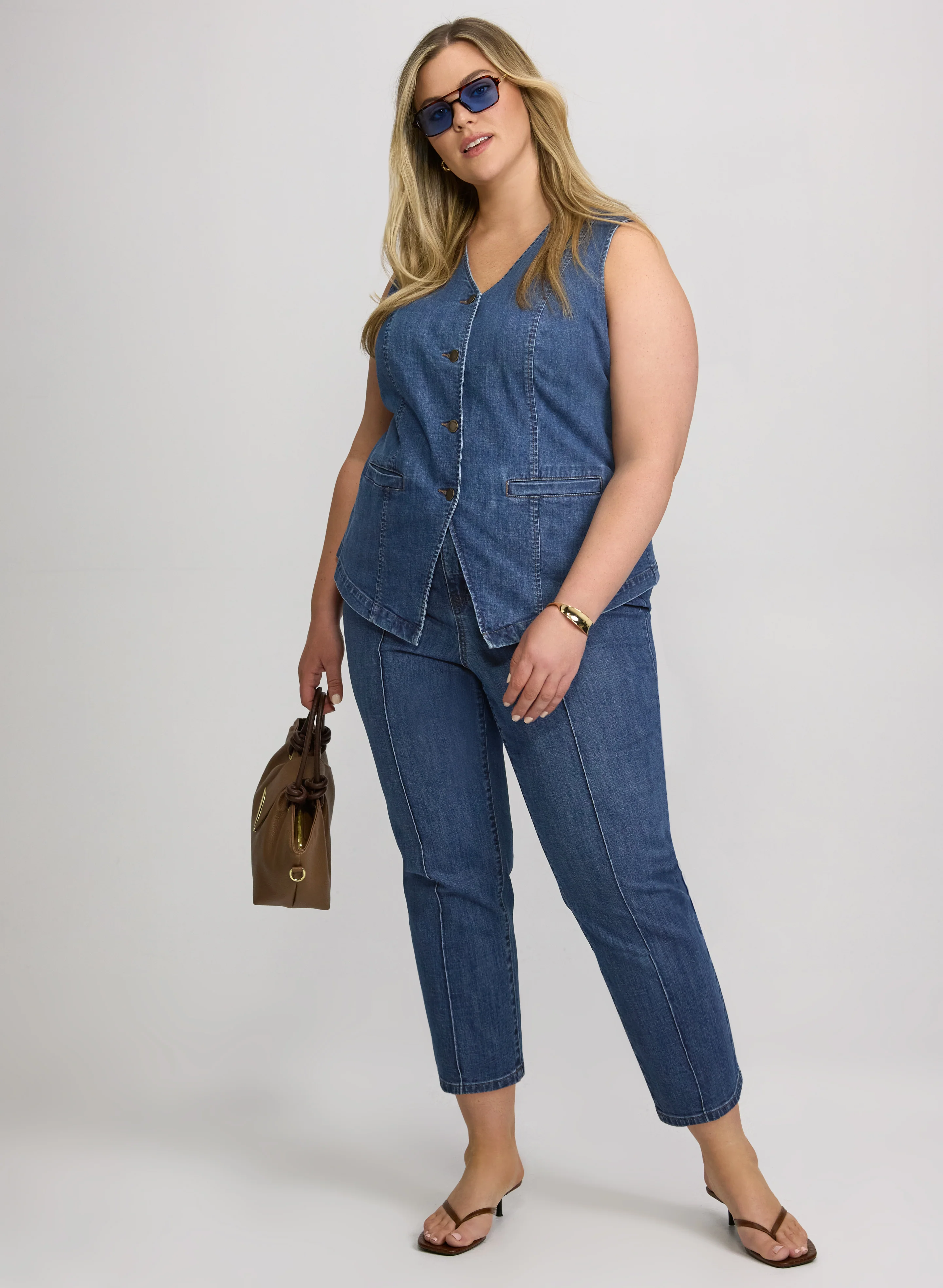 Melanie Lyne - Pinched Seam Denim Capris - Image 6