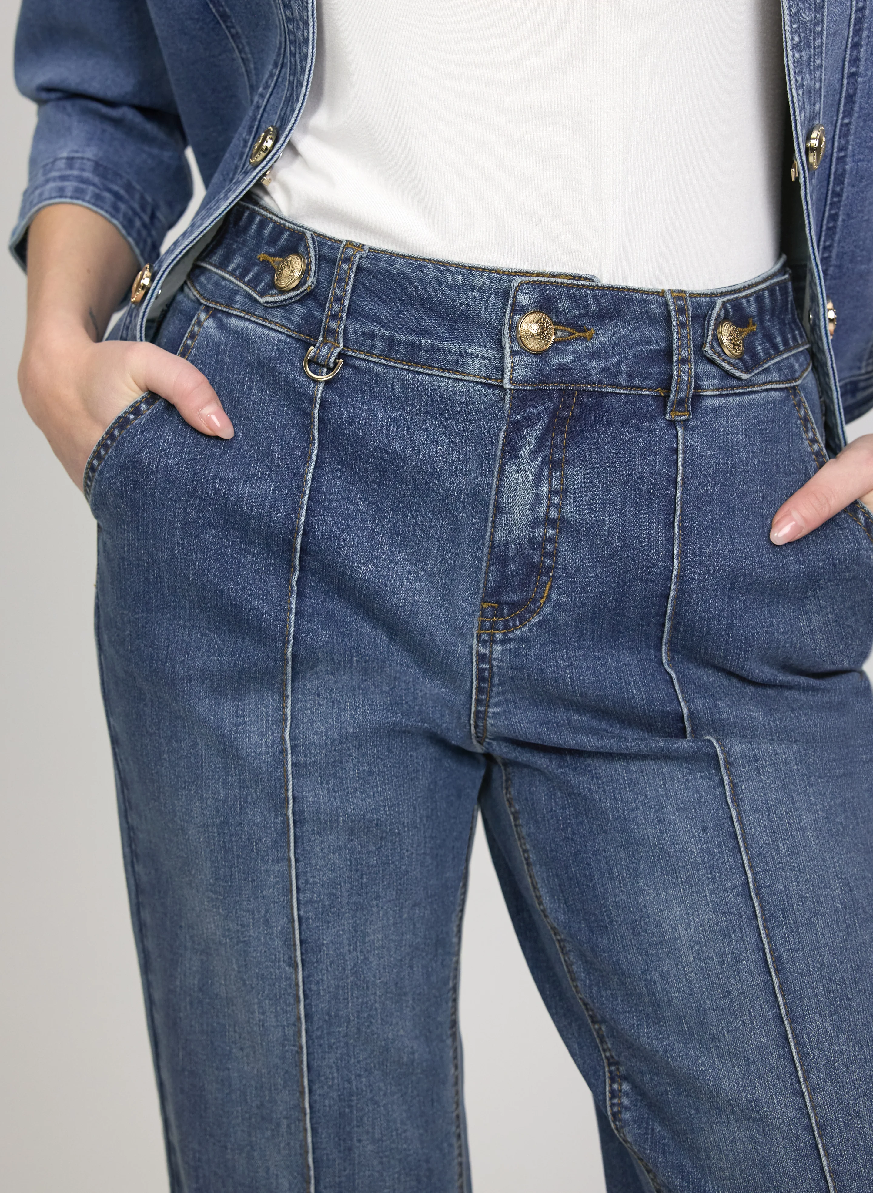 Pinched Seam Flare-Leg Jeans - Image 2