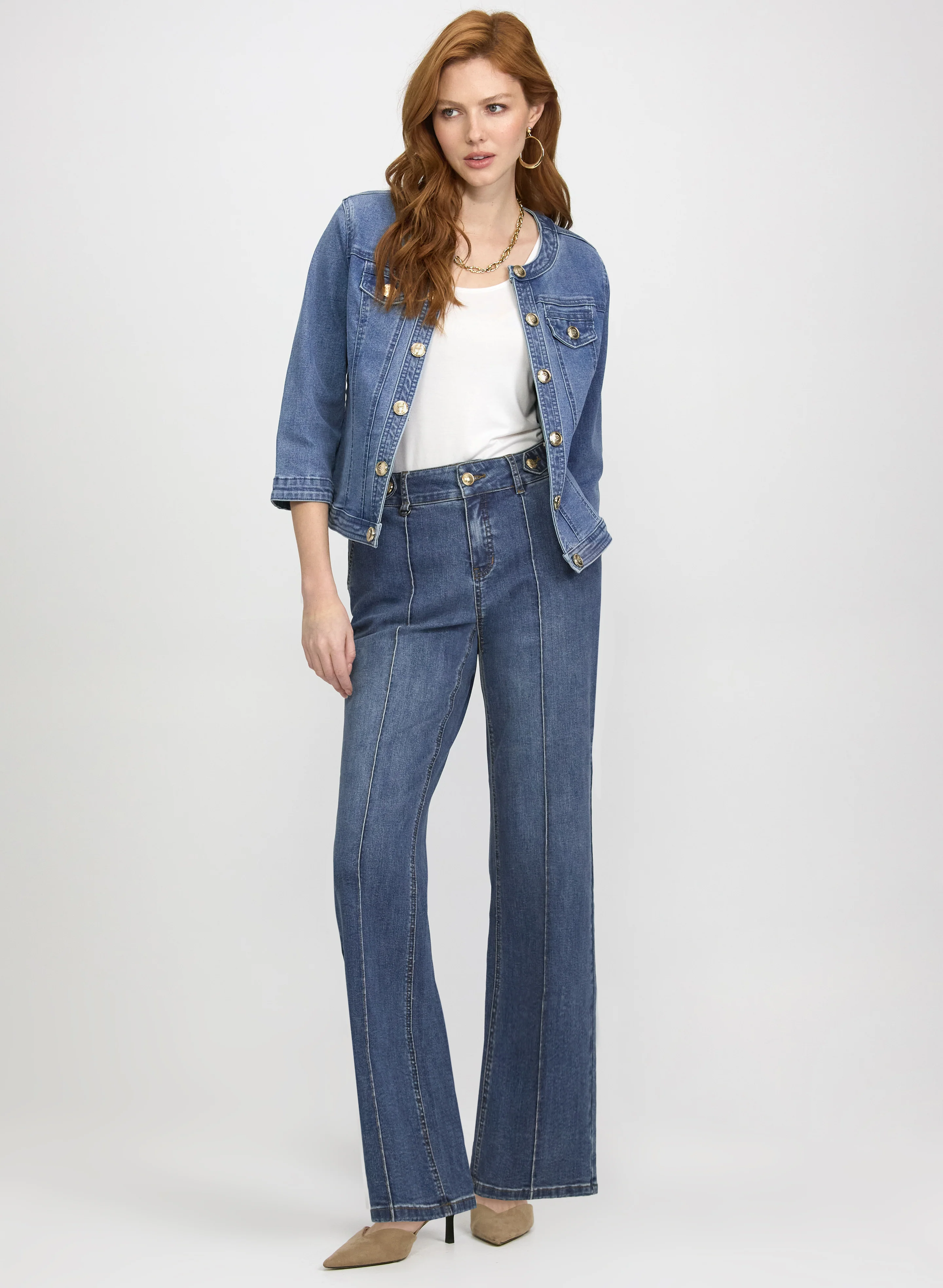 Pinched Seam Flare-Leg Jeans - Image 3