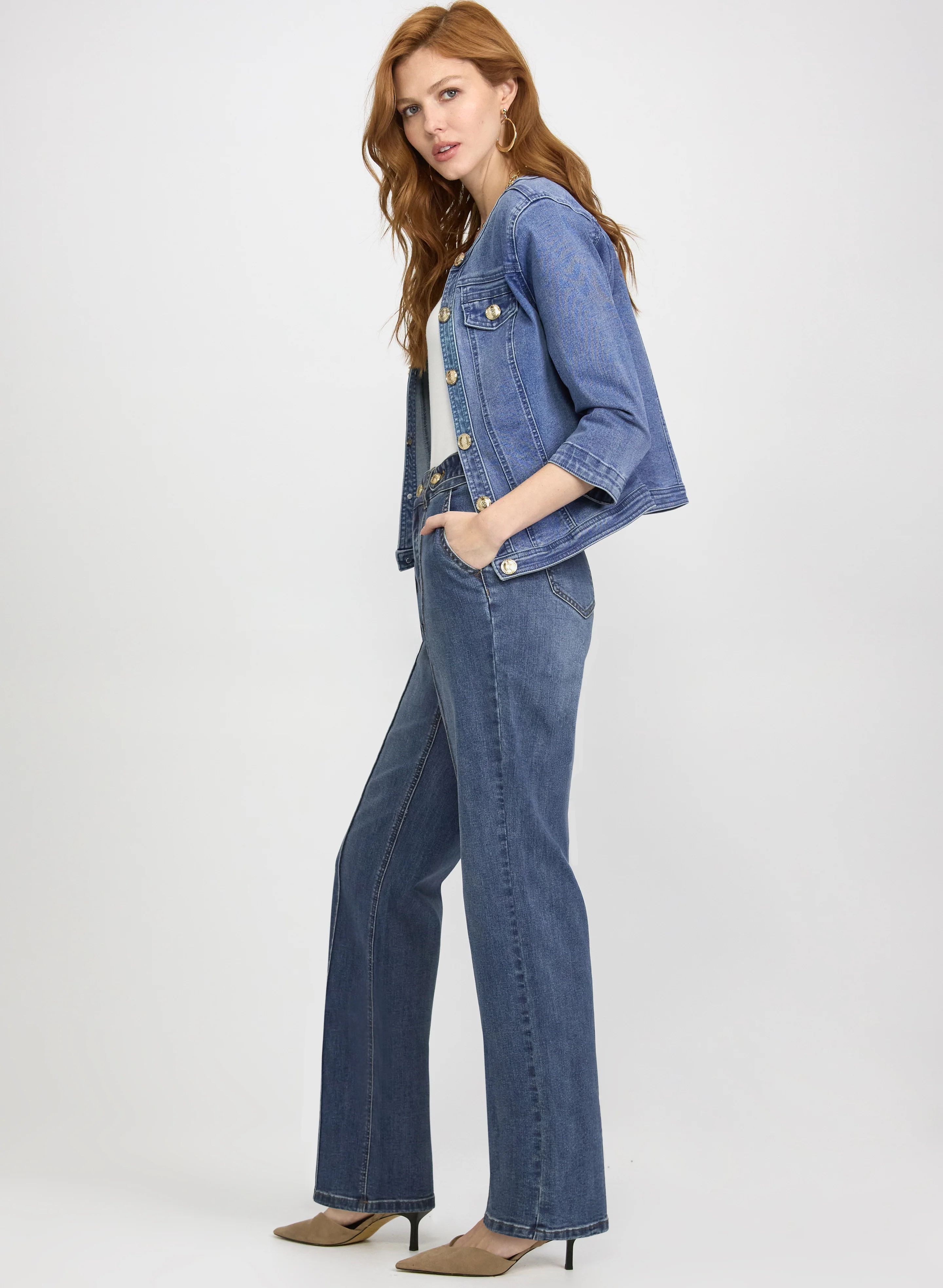Pinched Seam Flare-Leg Jeans - Image 5