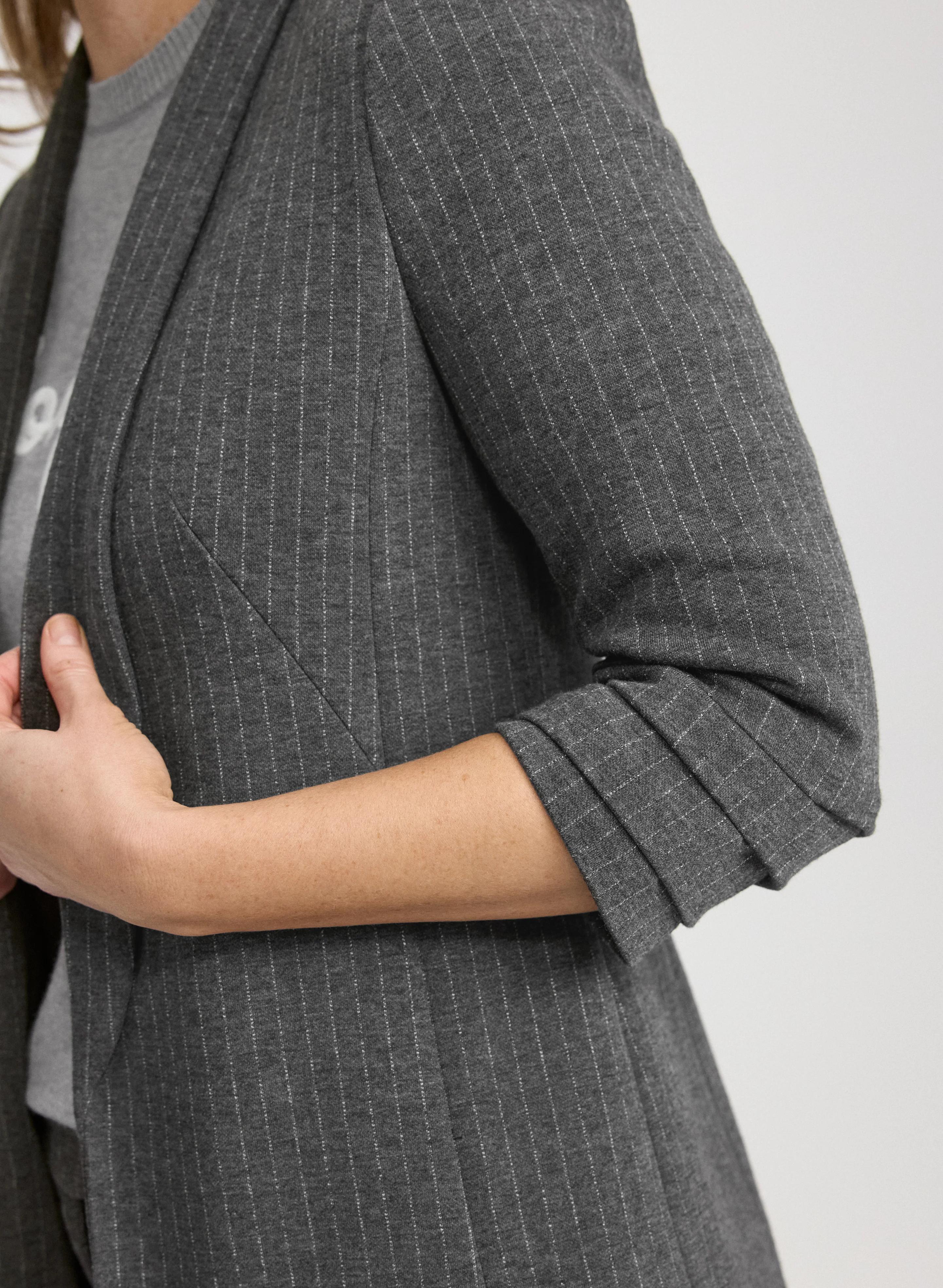 Pinstripe Shawl Collar Jacket - Image 4