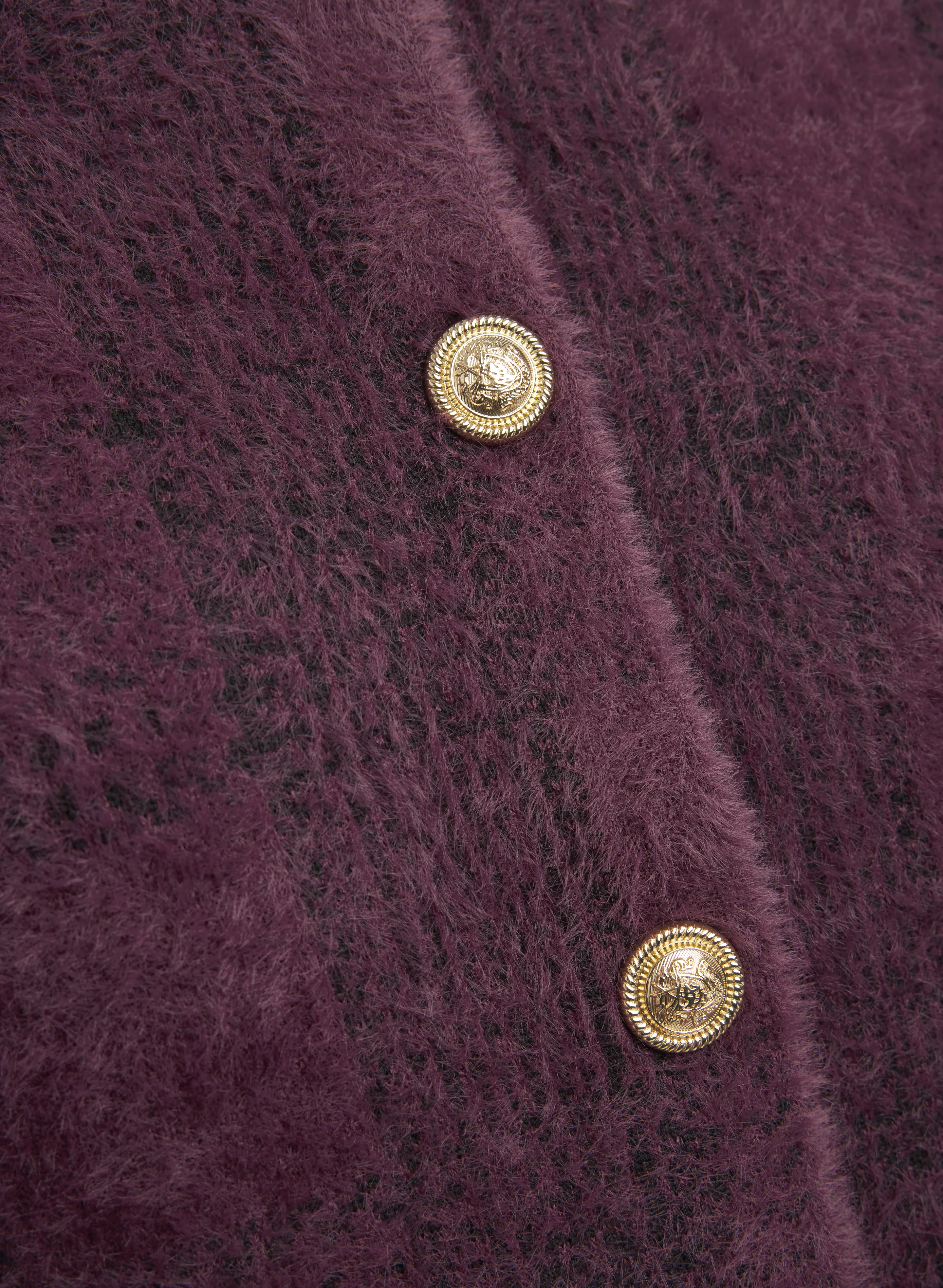 Plaid Brushed Knit Cardigan - Image 7