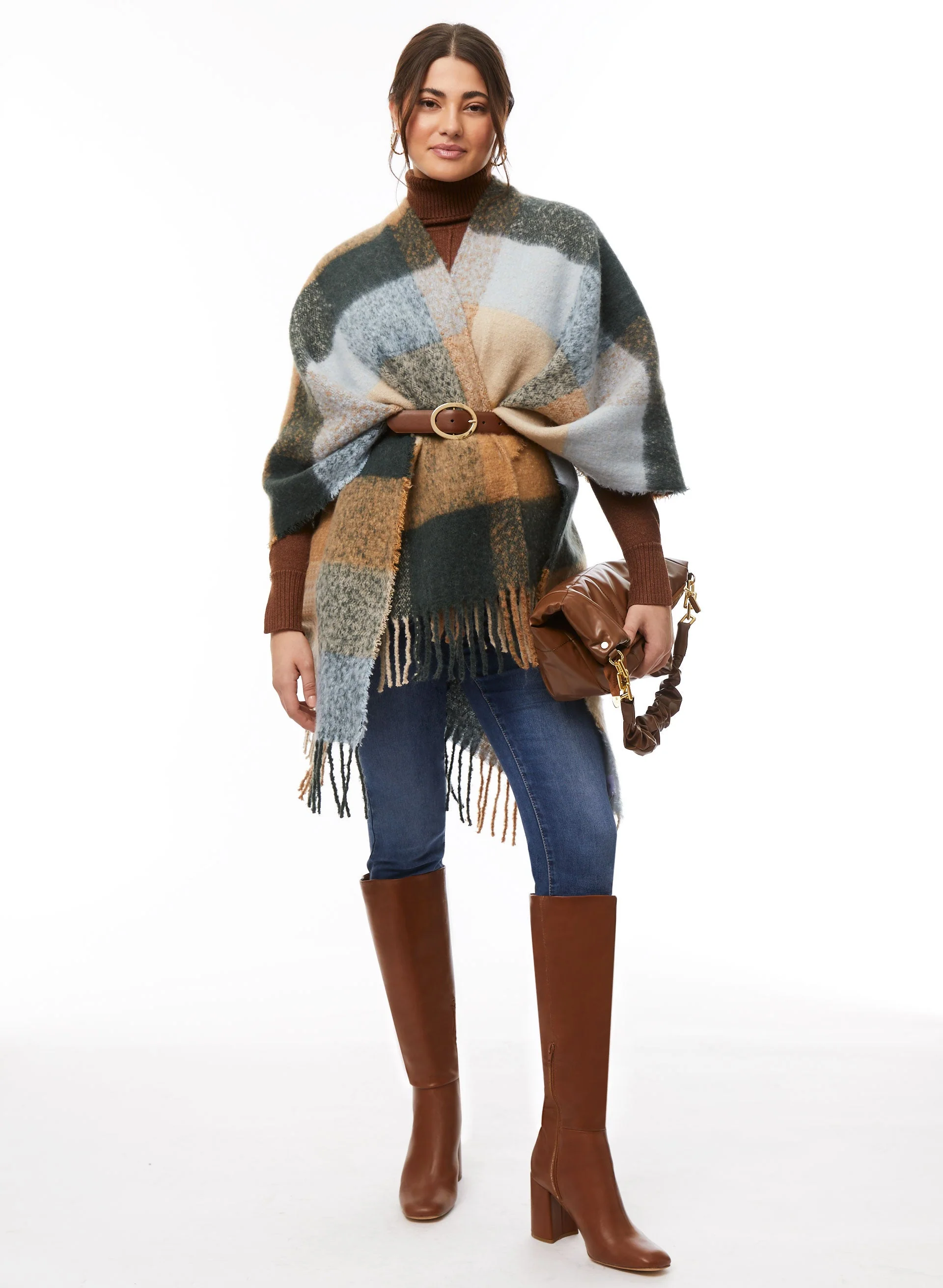 Plaid Motif Pashmina Wrap - Image 3