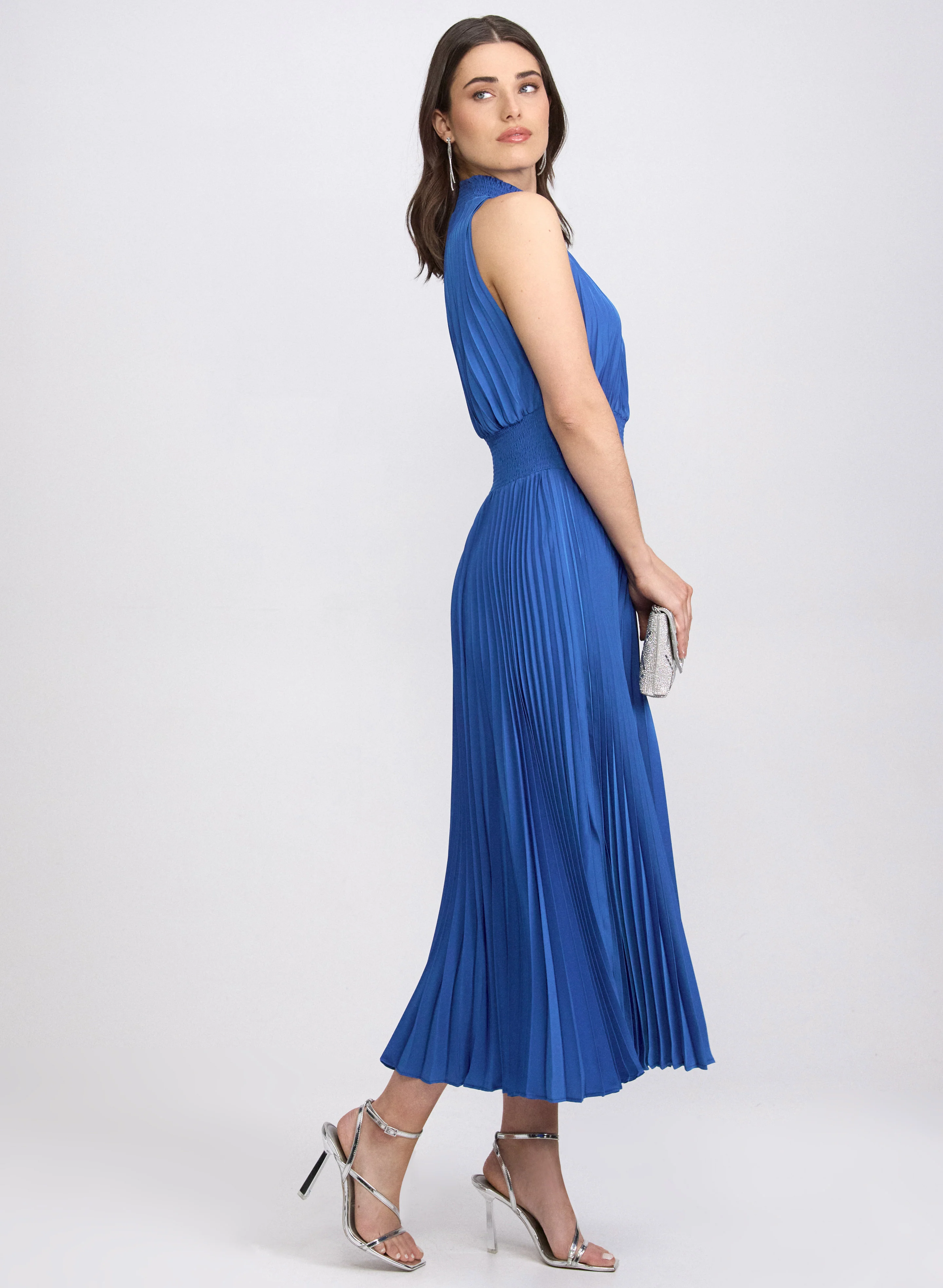 Pleated Halter Neck Dress - Image 2