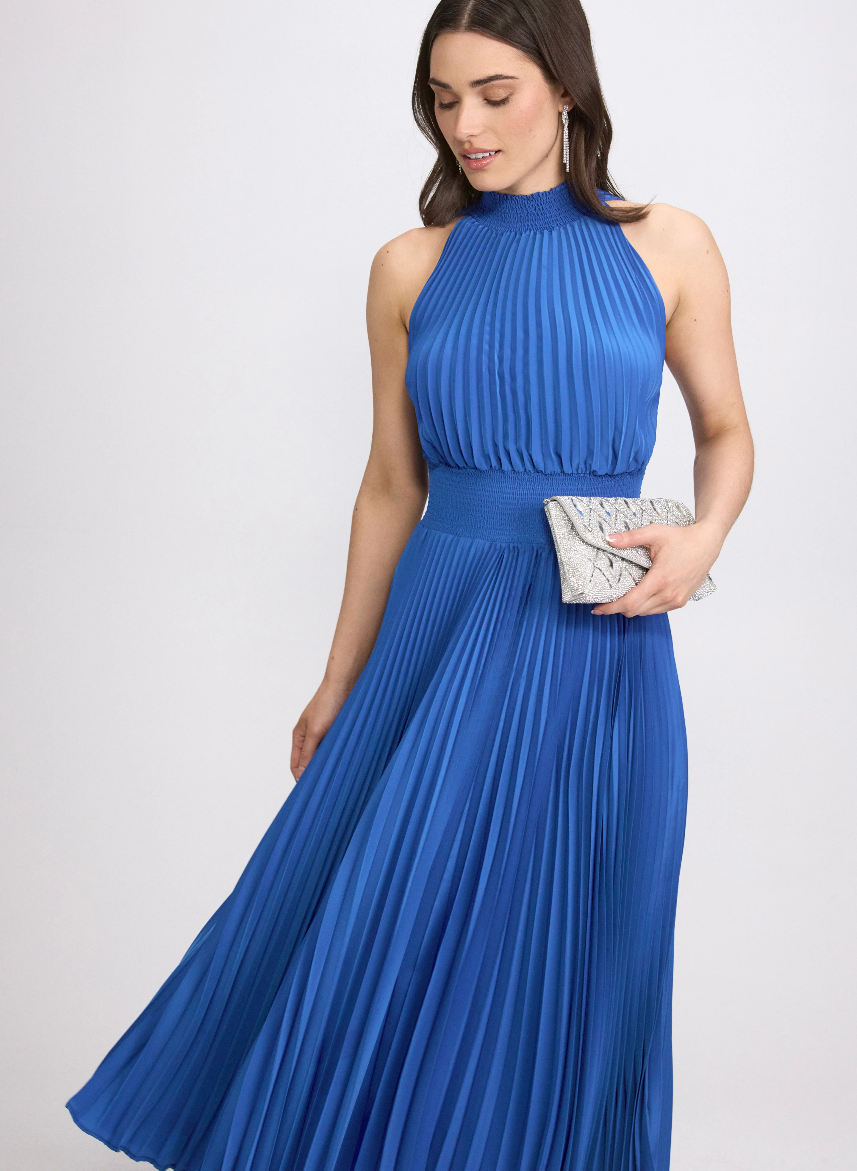 Pleated Halter Neck Dress - Image 7
