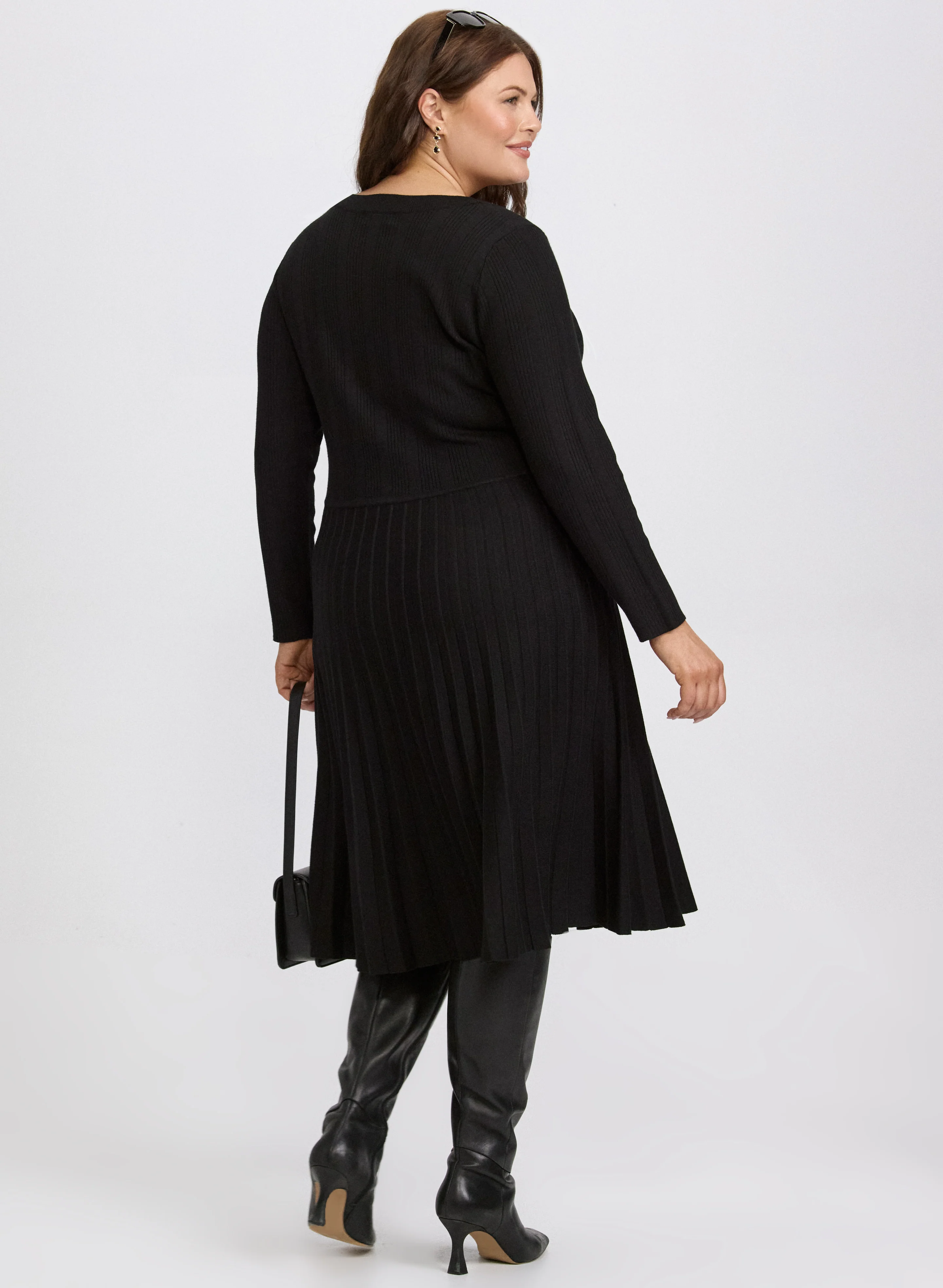 Pleated Sweater Dress - Image 4