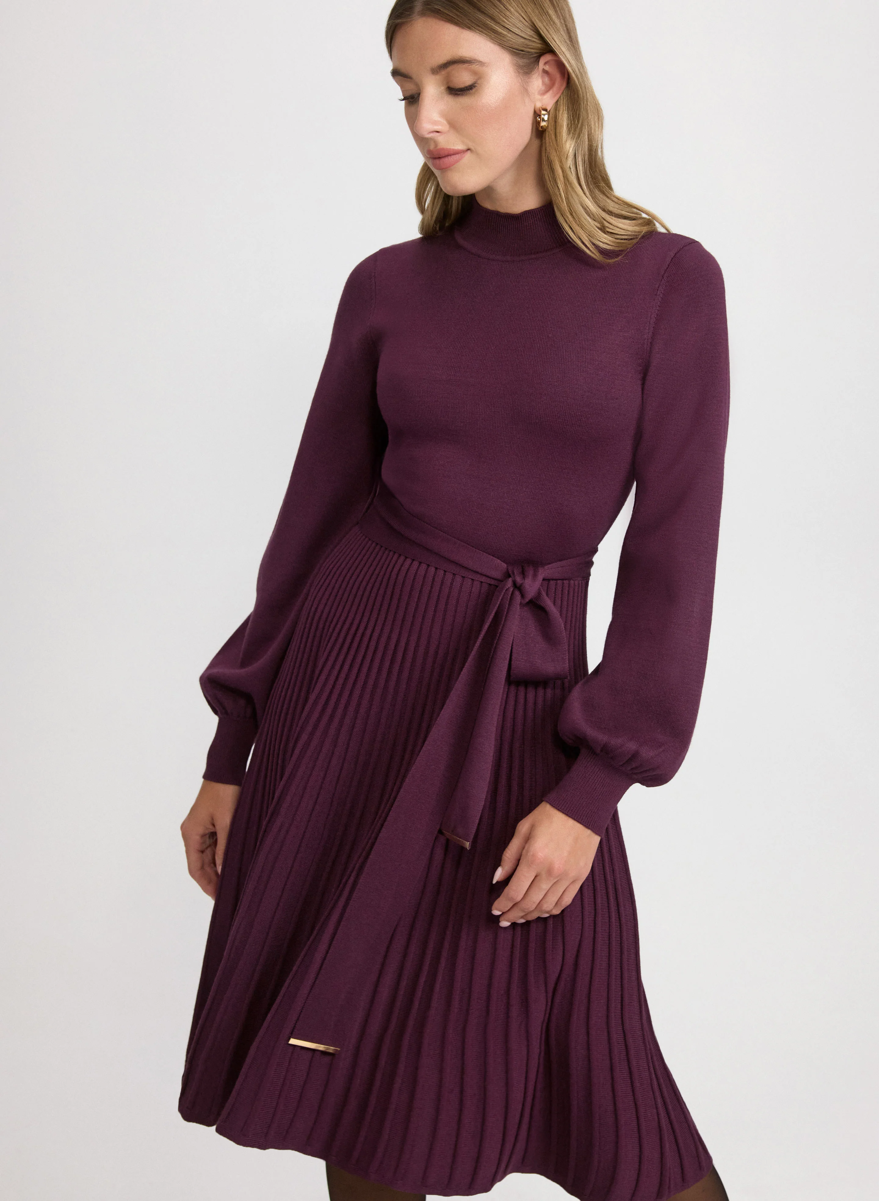 Pleated Sweater Dress - Image 5