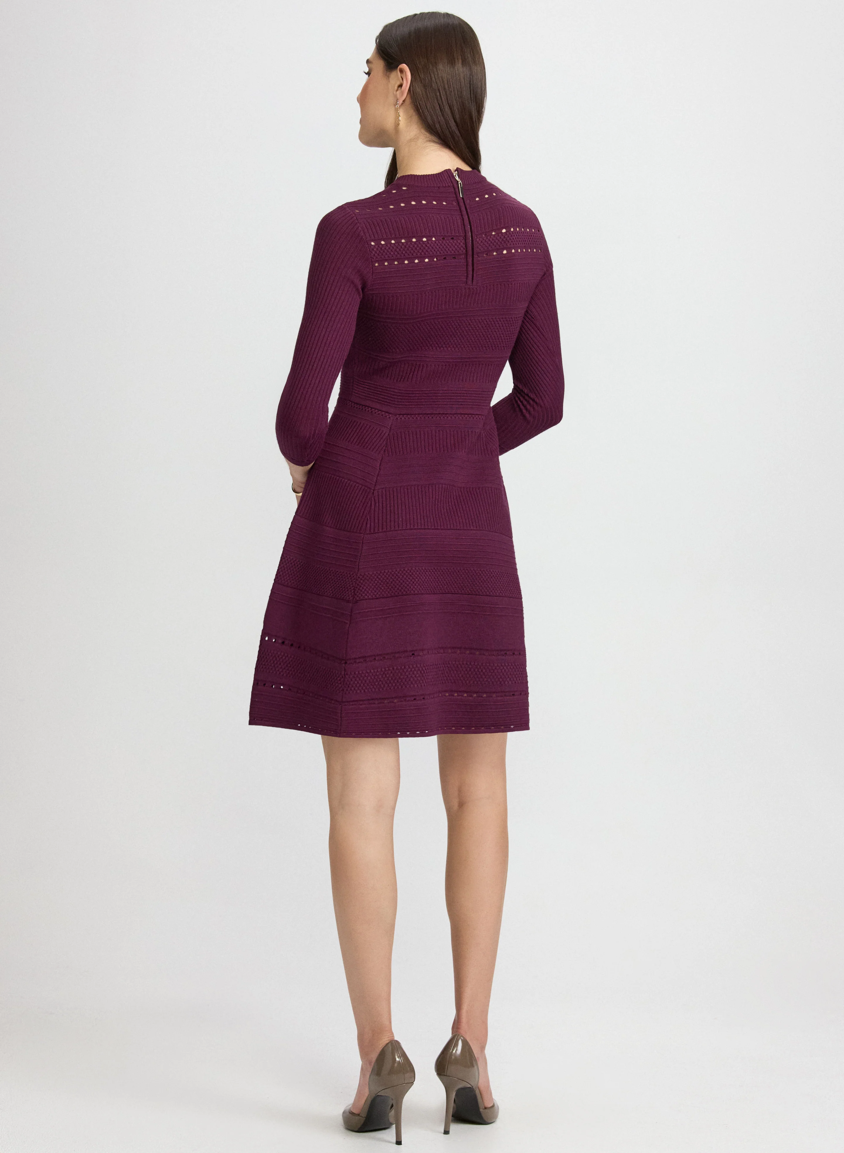 Pointelle Detail Knit Dress - Image 3