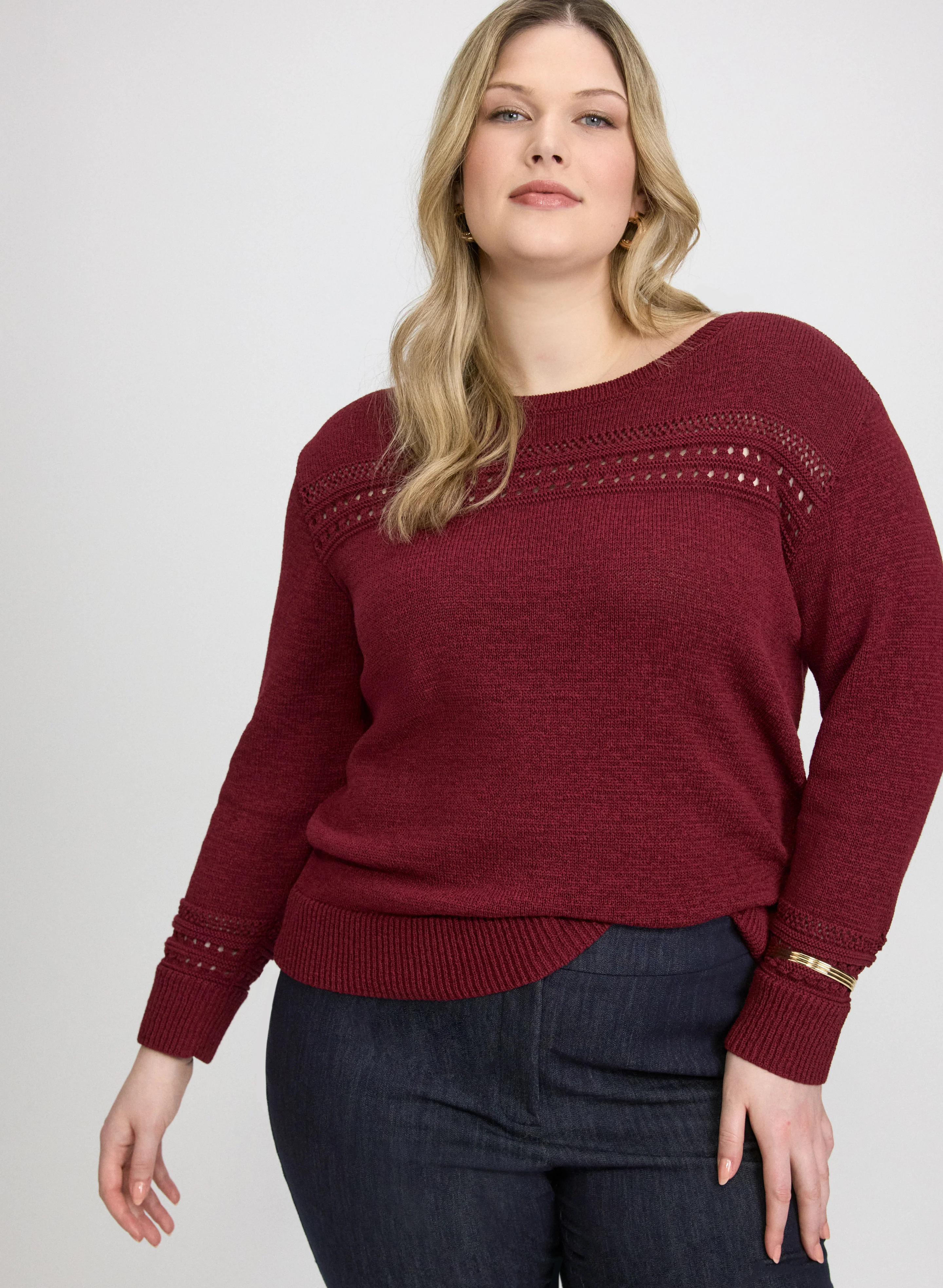 Pointelle Knit Sweater