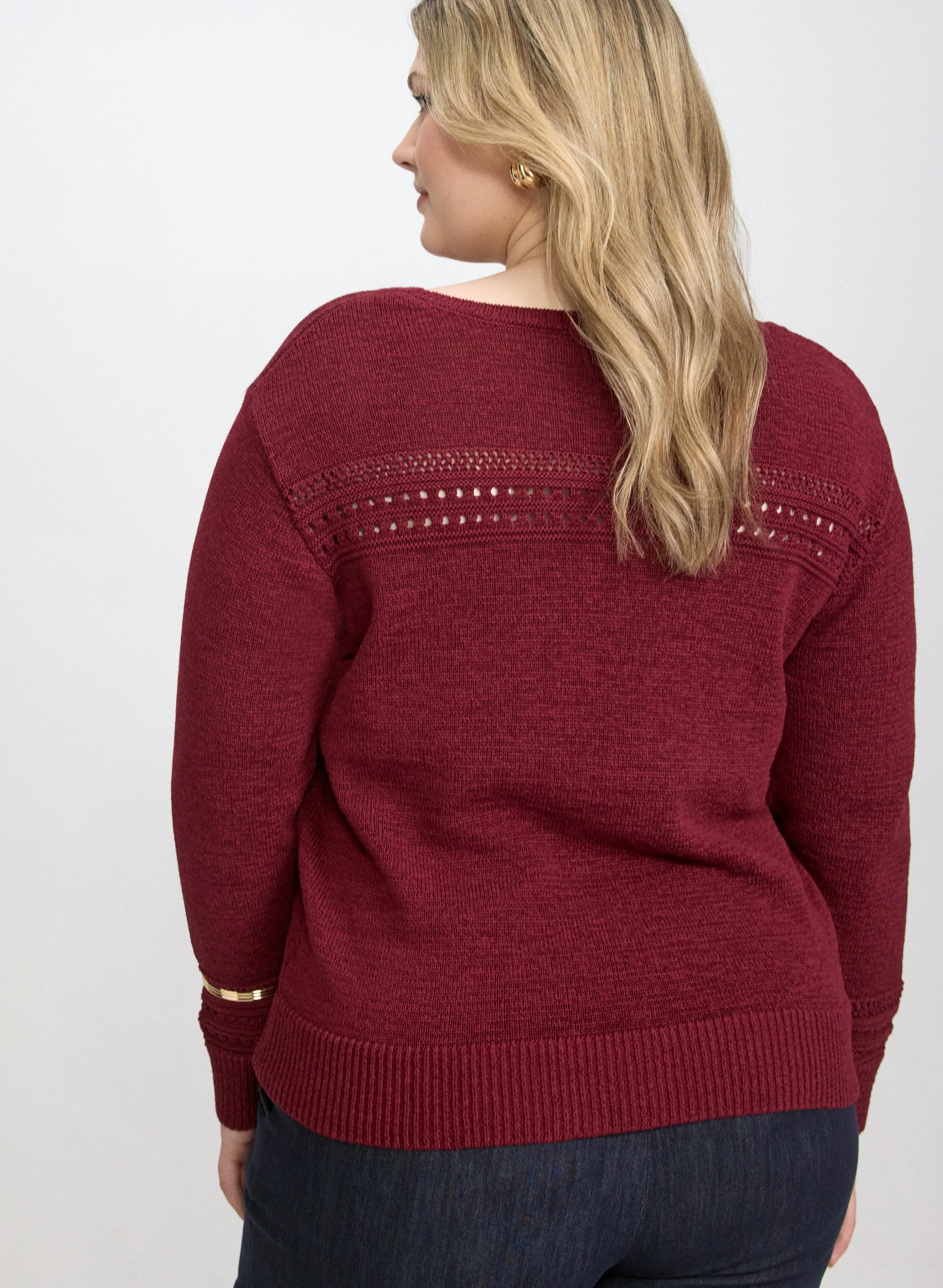 Pointelle Knit Sweater - Image 4