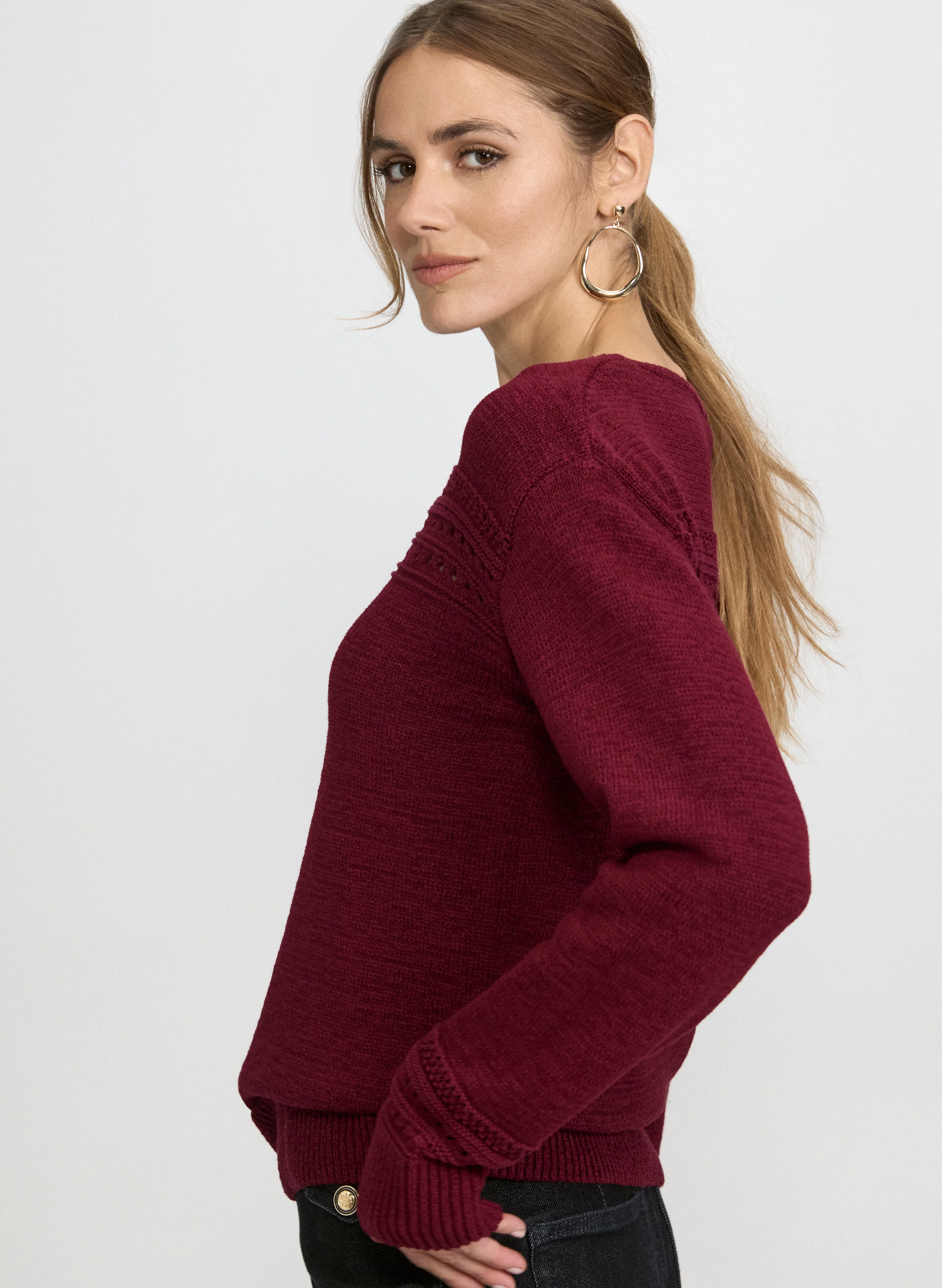Pointelle Knit Sweater - Image 5