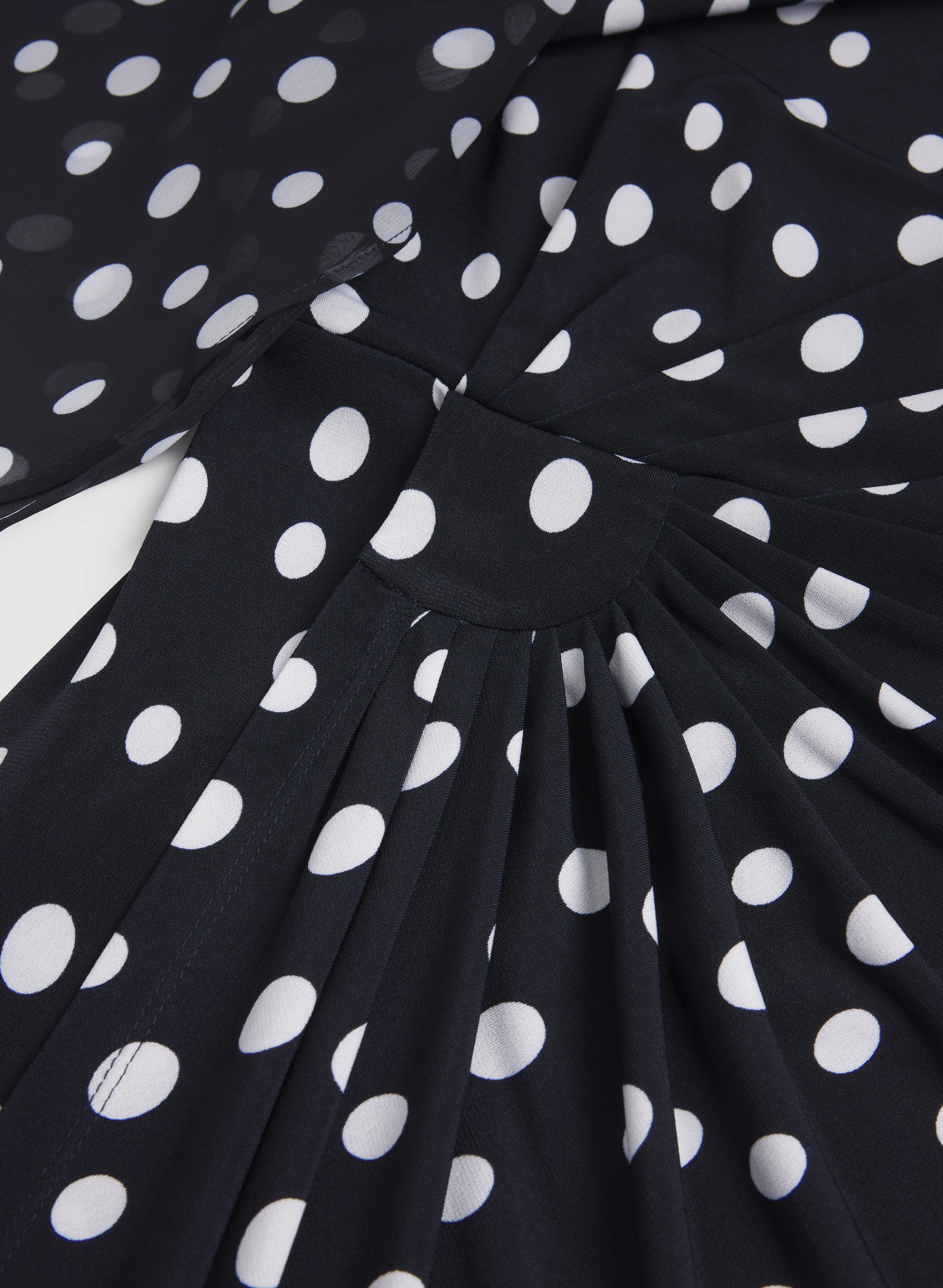 Polka Dot Cape Sleeve Dress - Image 7