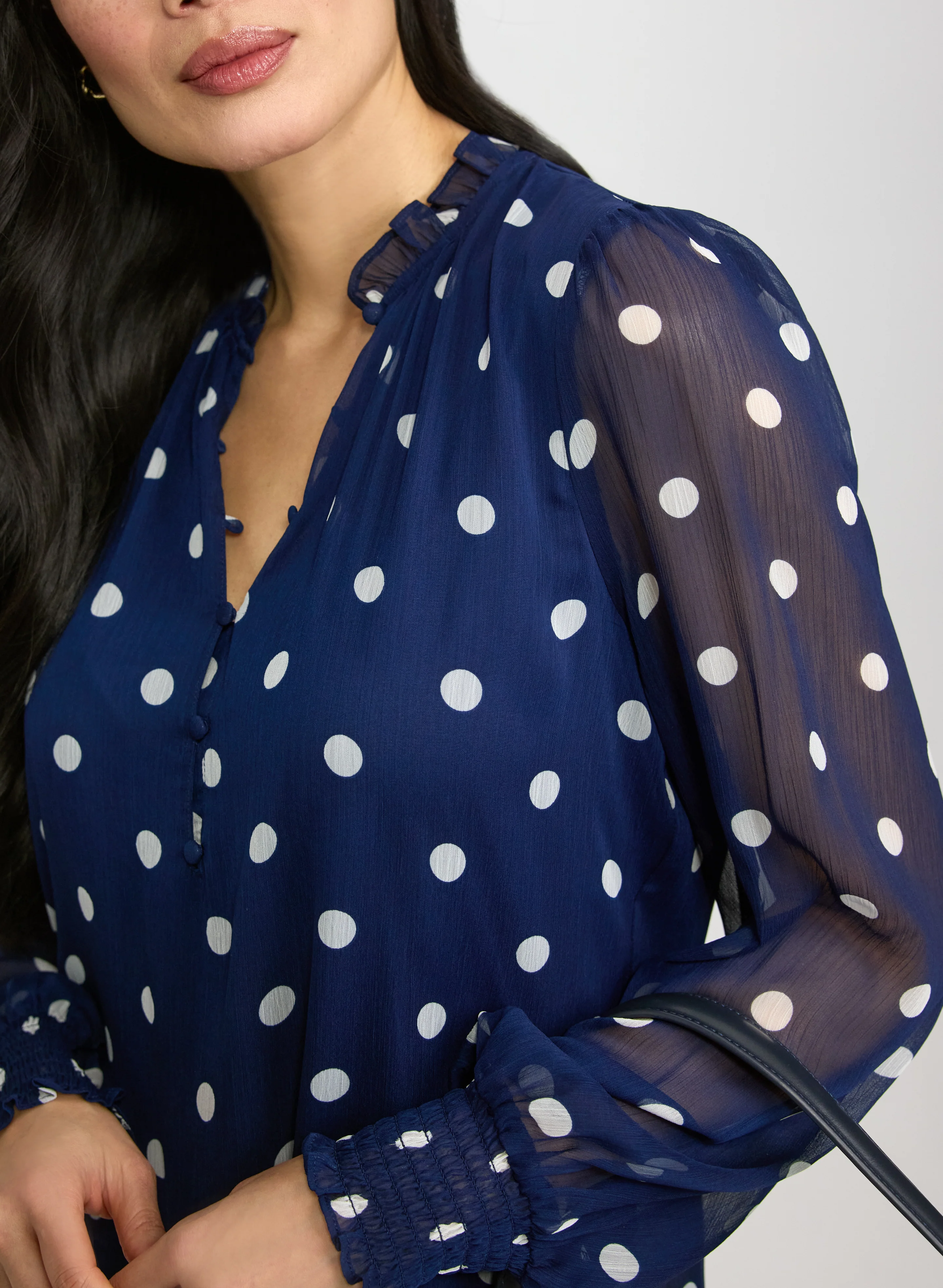 Polka Dot Chiffon Blouse - Image 5
