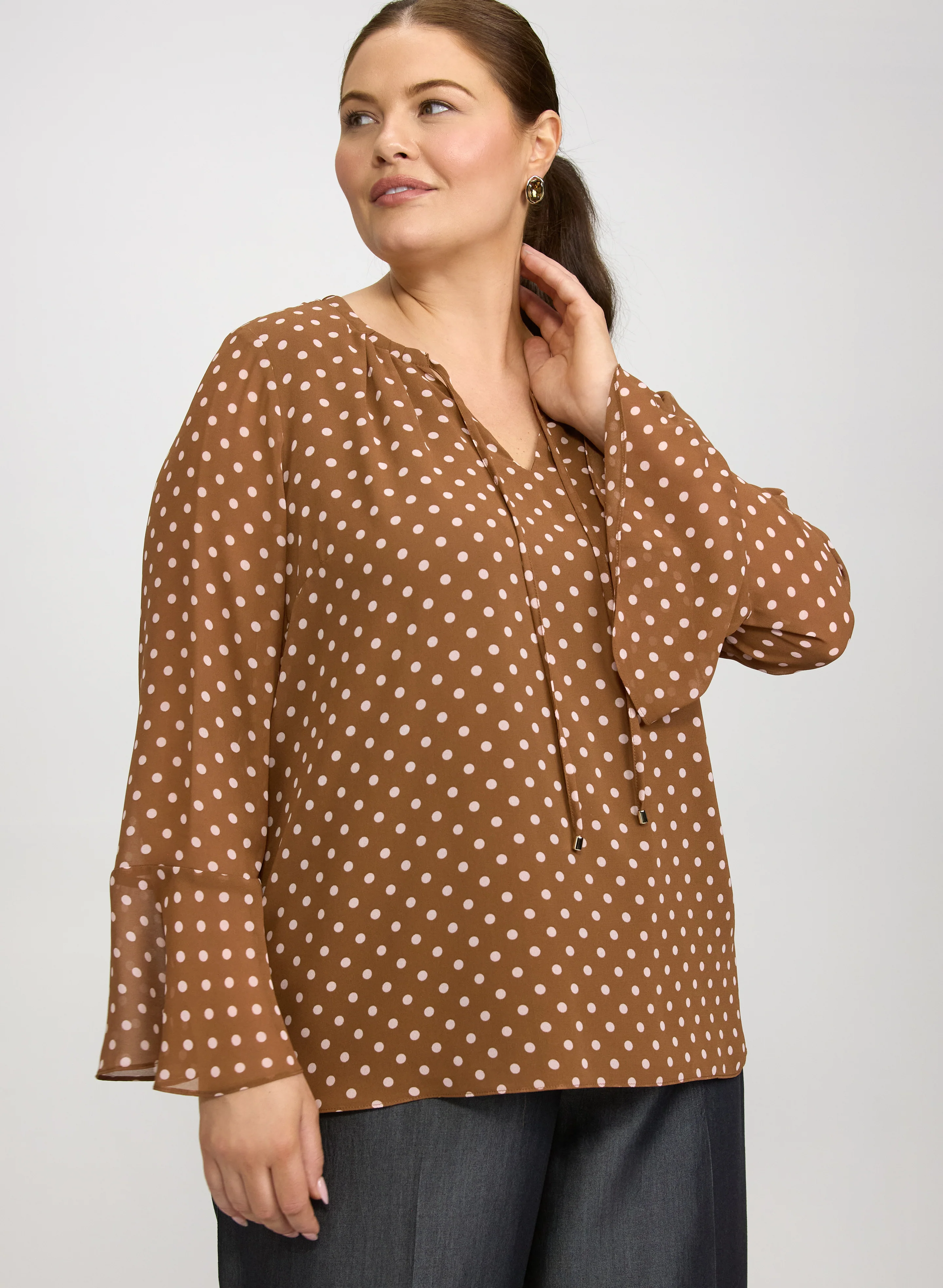 Polka Dot Chiffon Blouse - Image 5