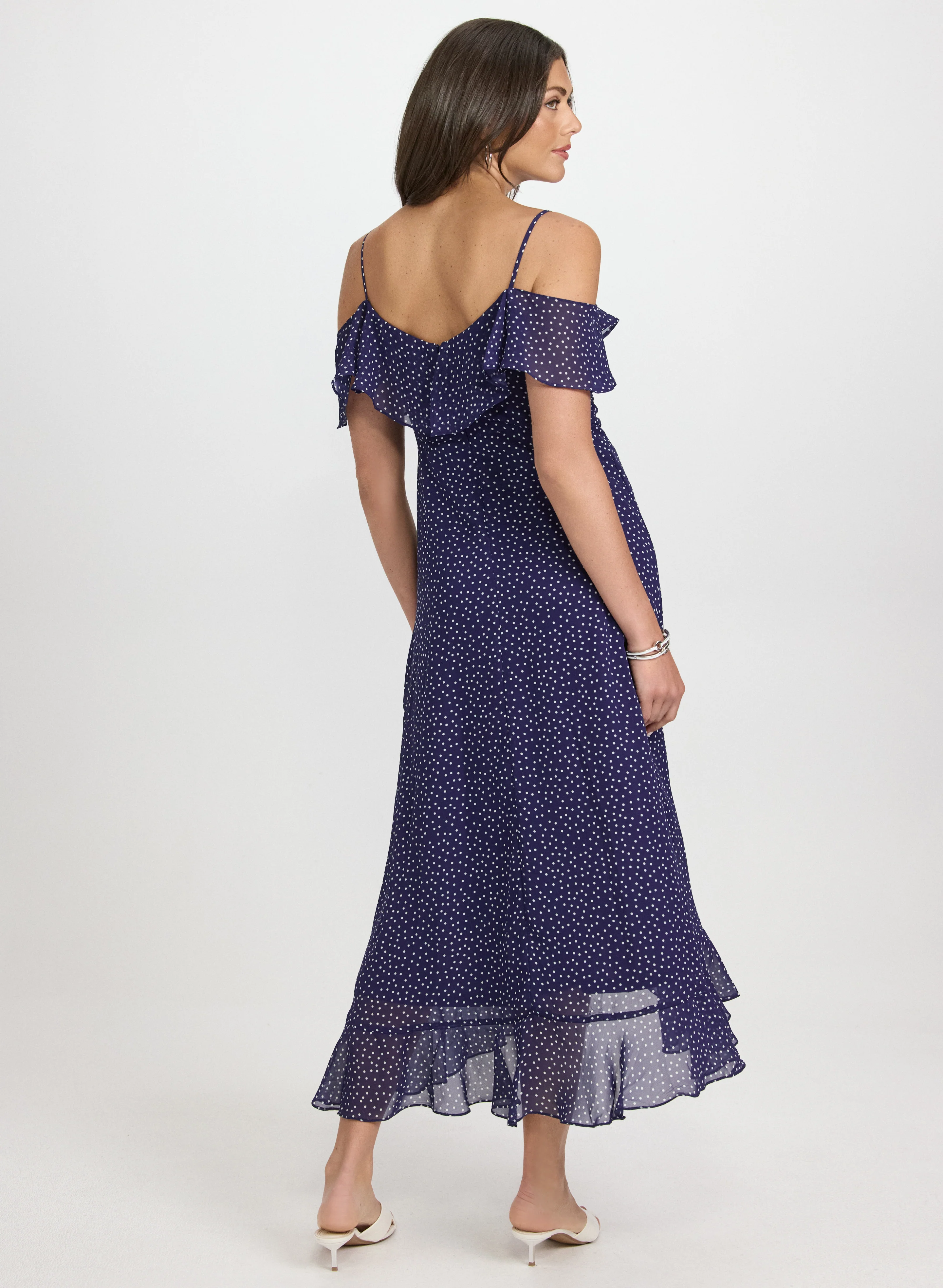 Polka Dot Chiffon Dress - Image 4