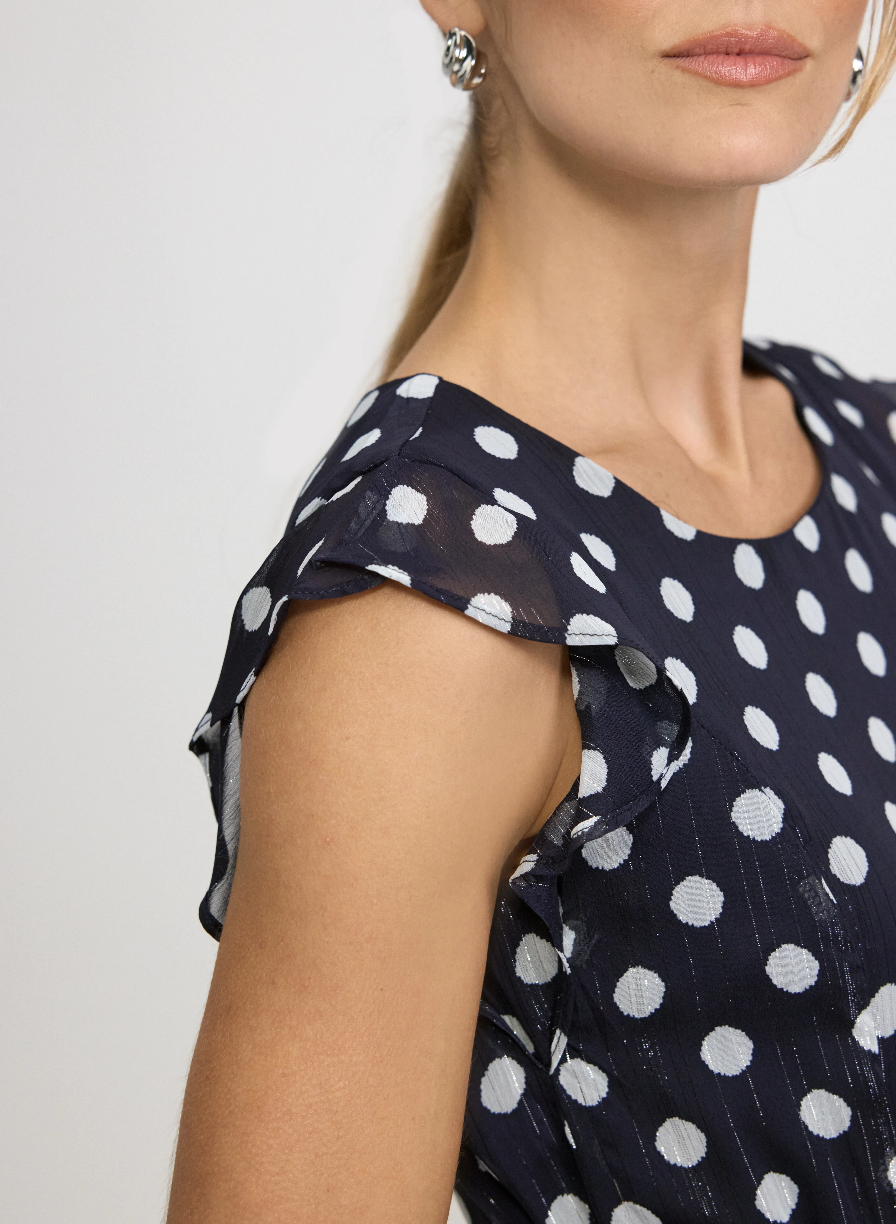 Polka Dot Chiffon Dress - Image 5