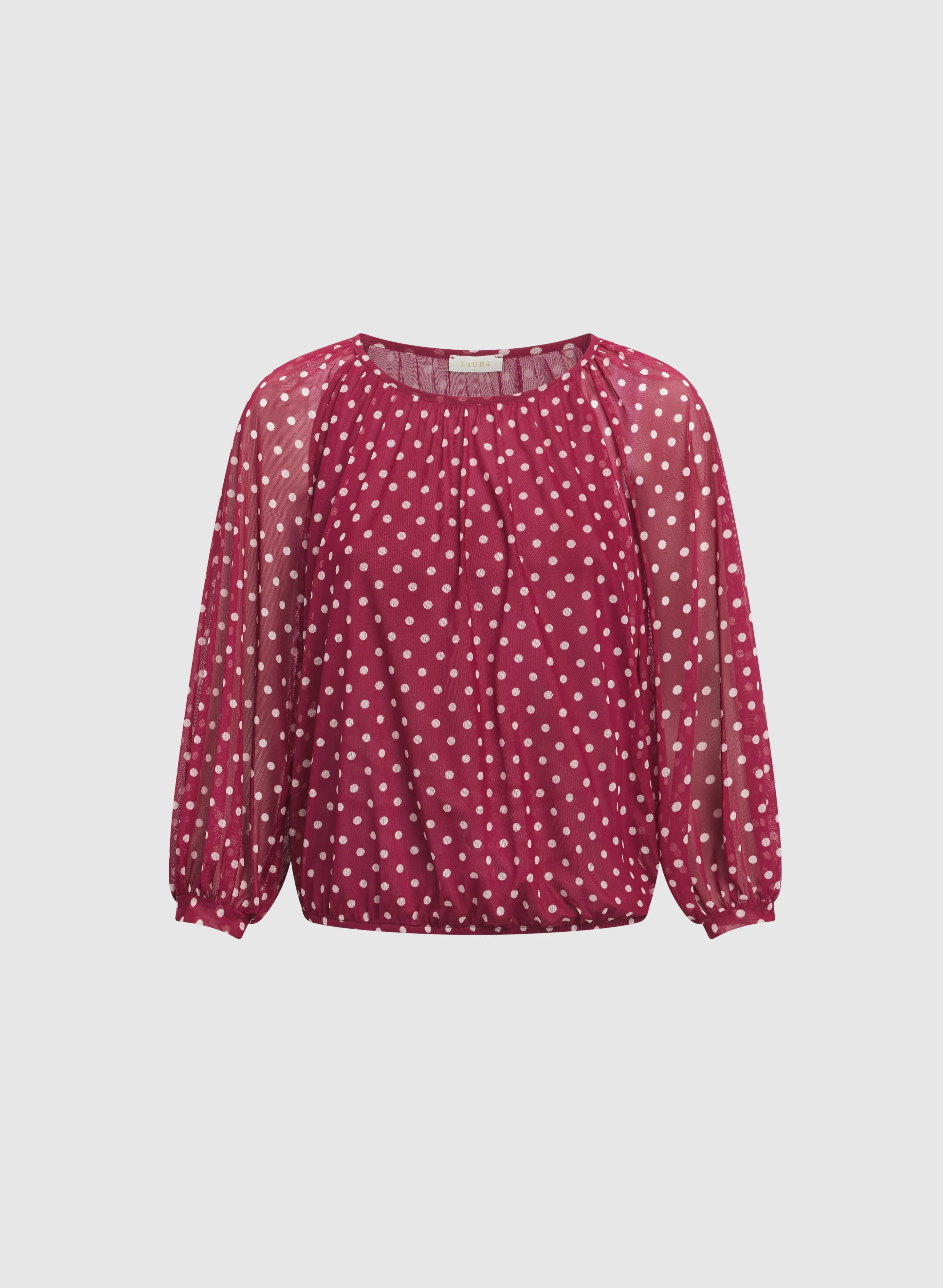 Polka Dot Mesh Top - Image 6