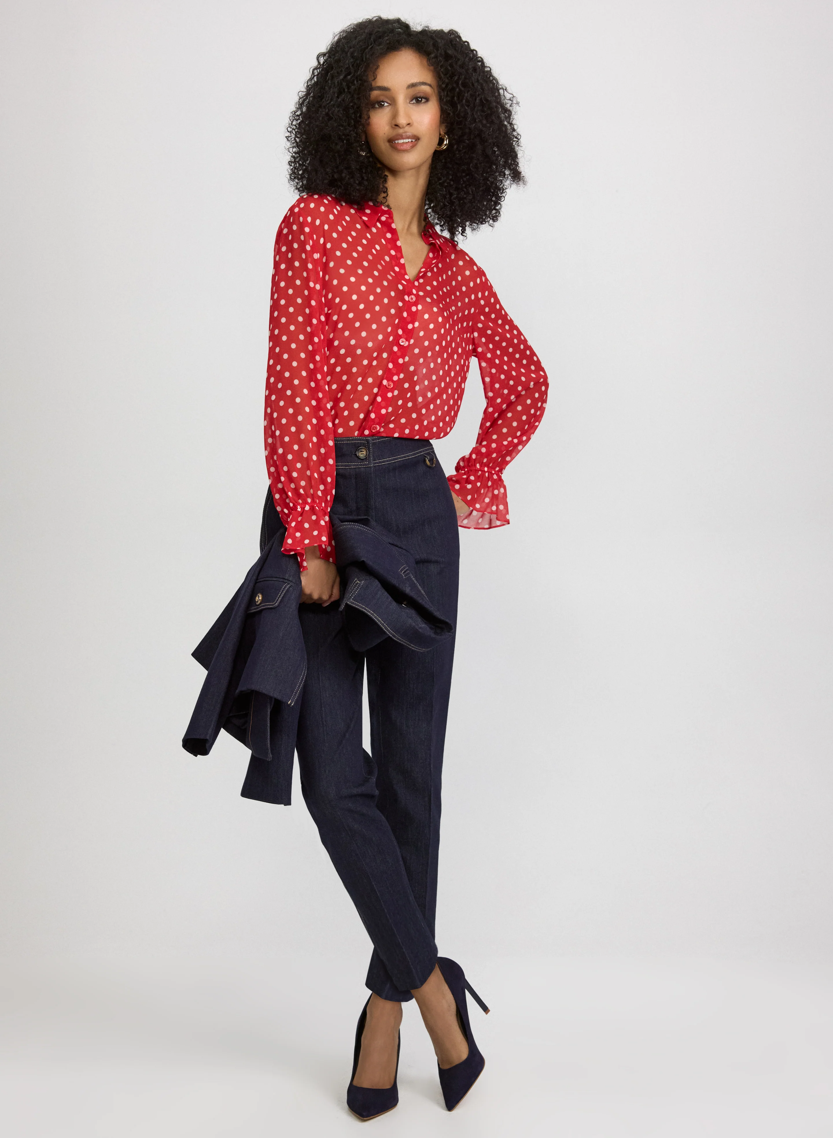 Polka Dot Print Blouse - Image 4