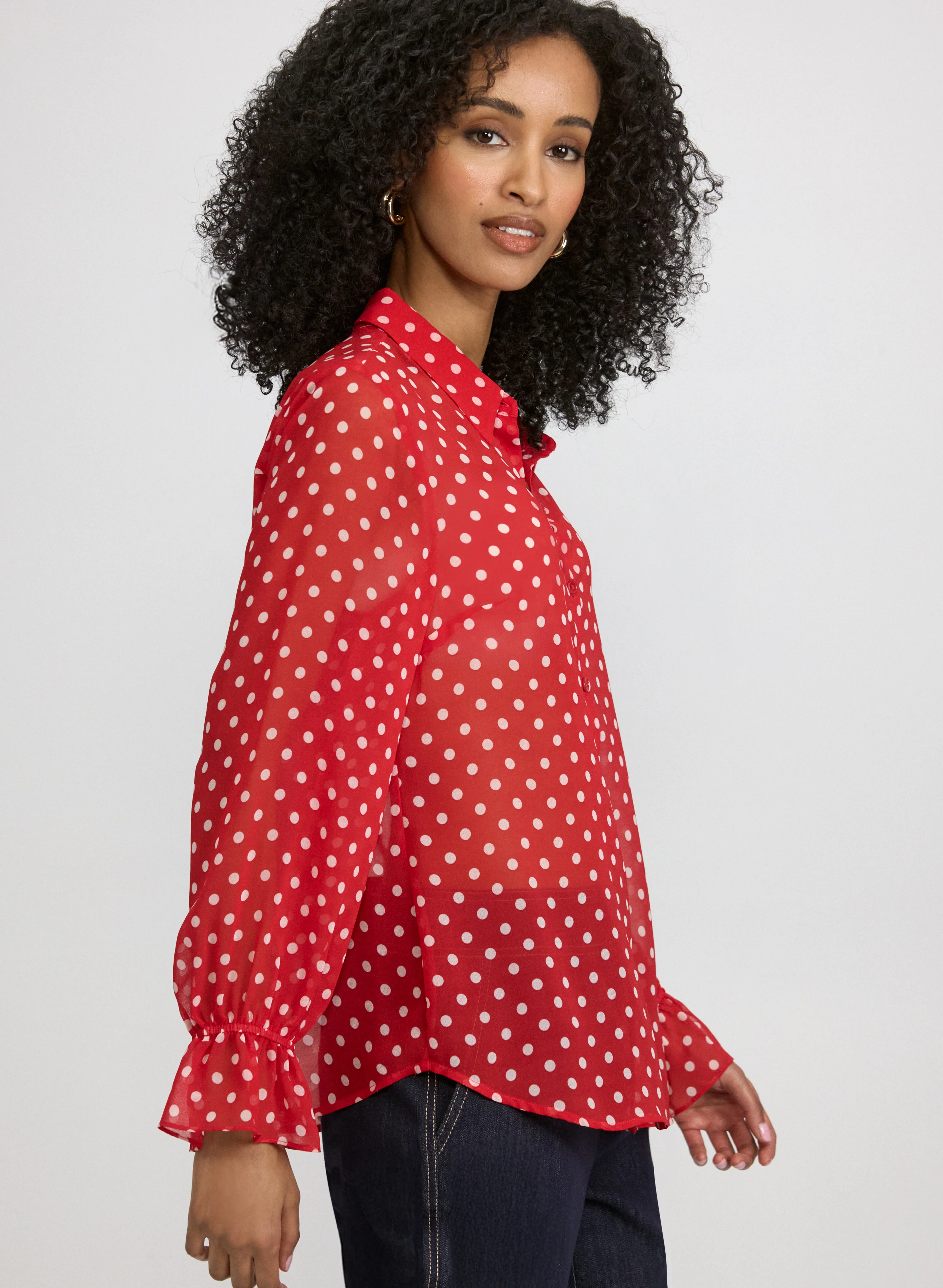Polka Dot Print Blouse - Image 5