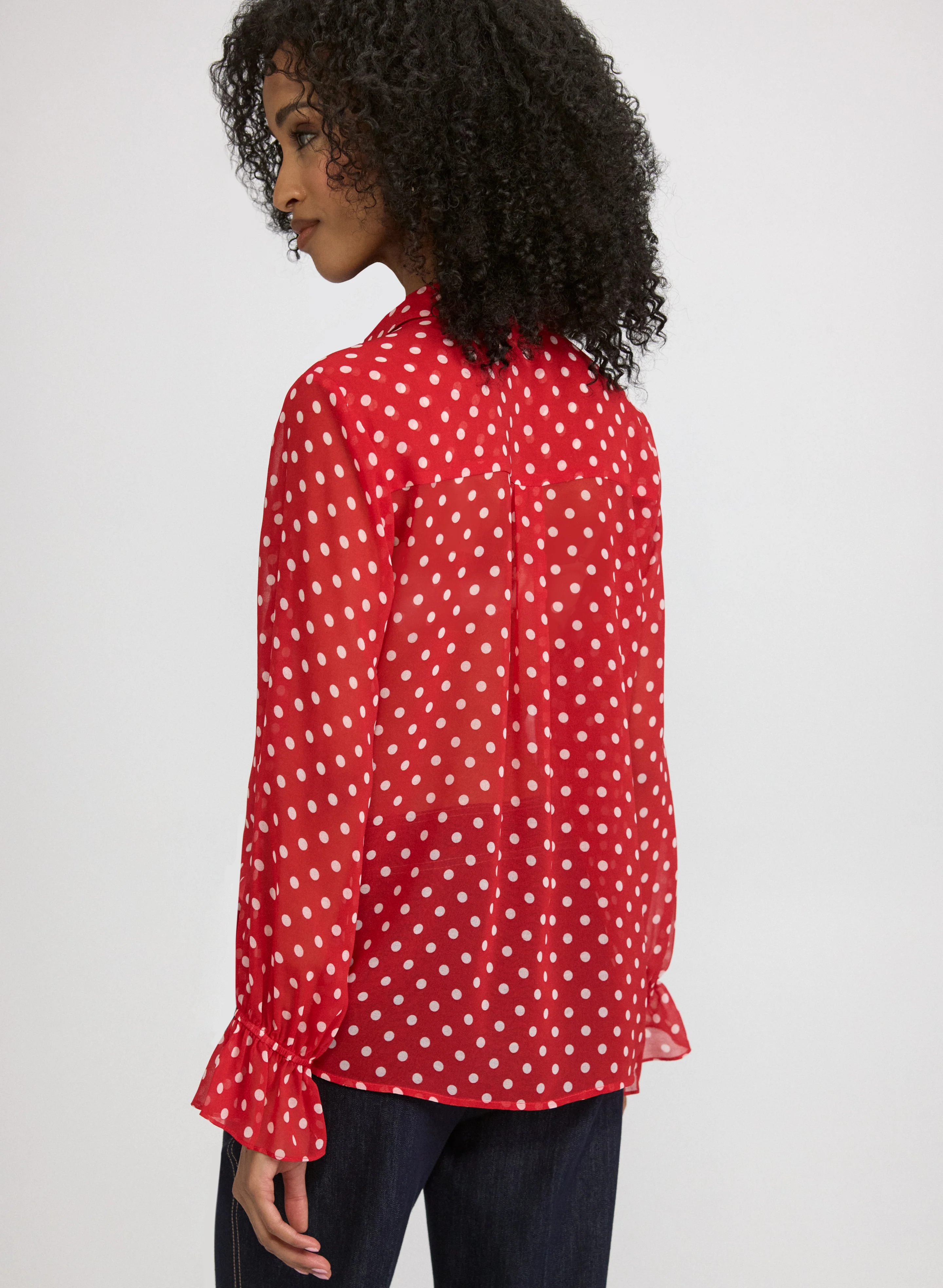 Polka Dot Print Blouse - Image 6