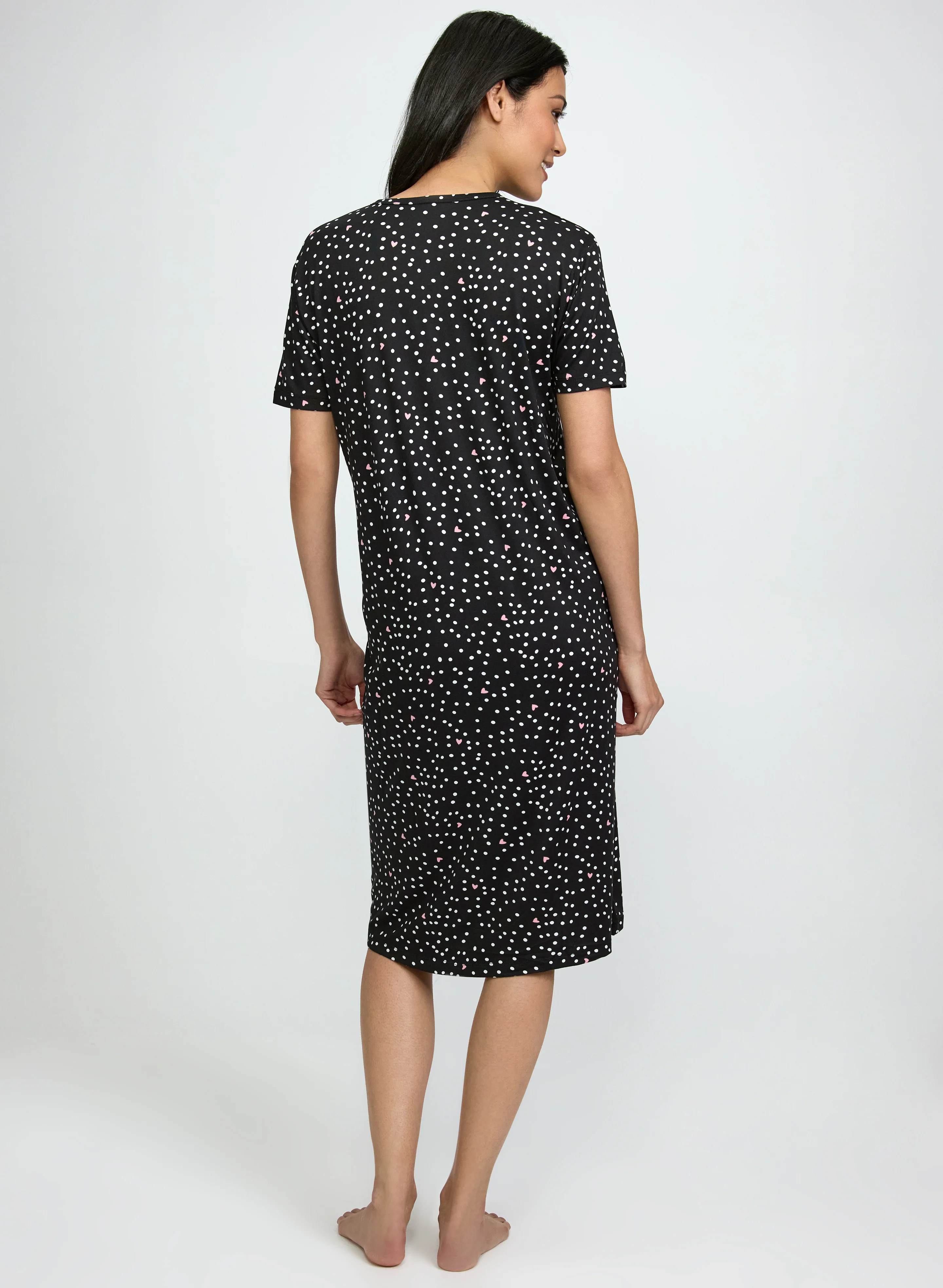 Polka Dot Print Nightgown - Image 3