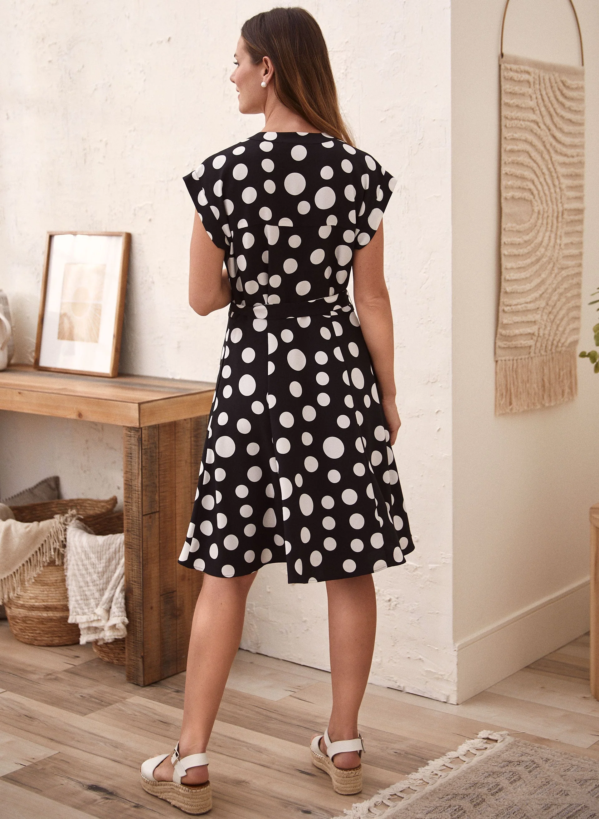 Polka Dot Print Shirt Dress - Image 3
