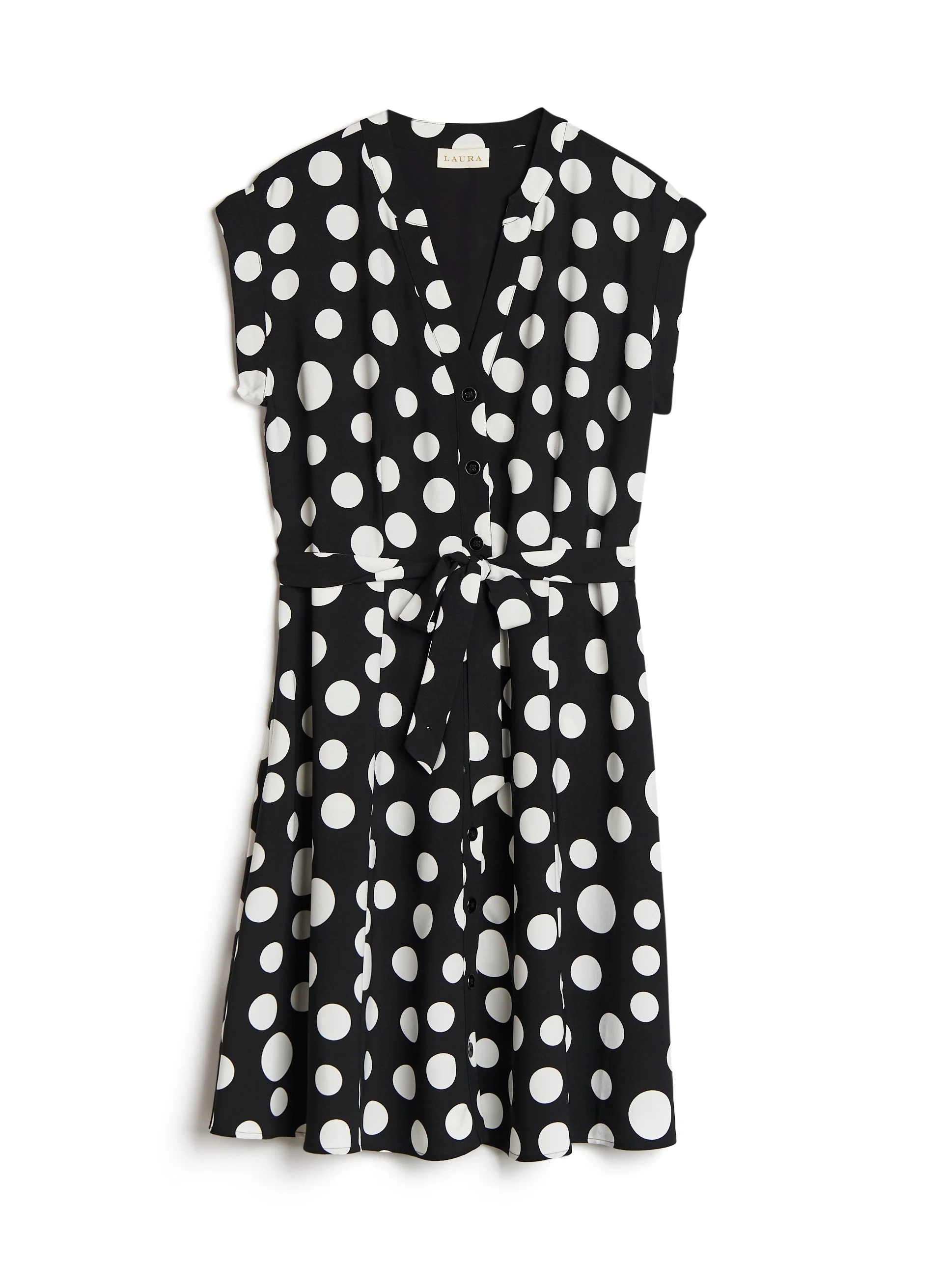 Polka Dot Print Shirt Dress - Image 4
