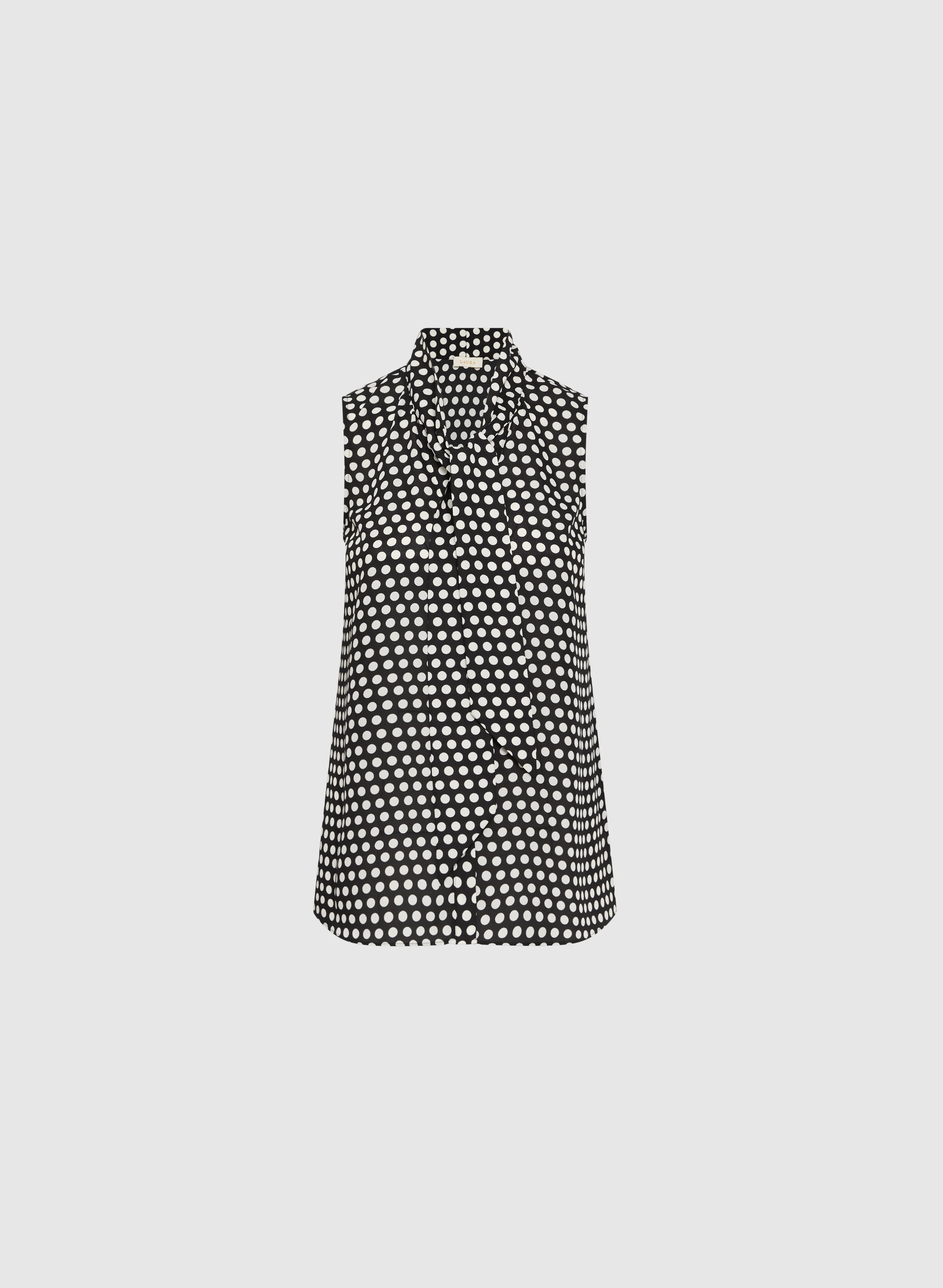 Polka Dot Print Sleeveless Blouse - Image 6