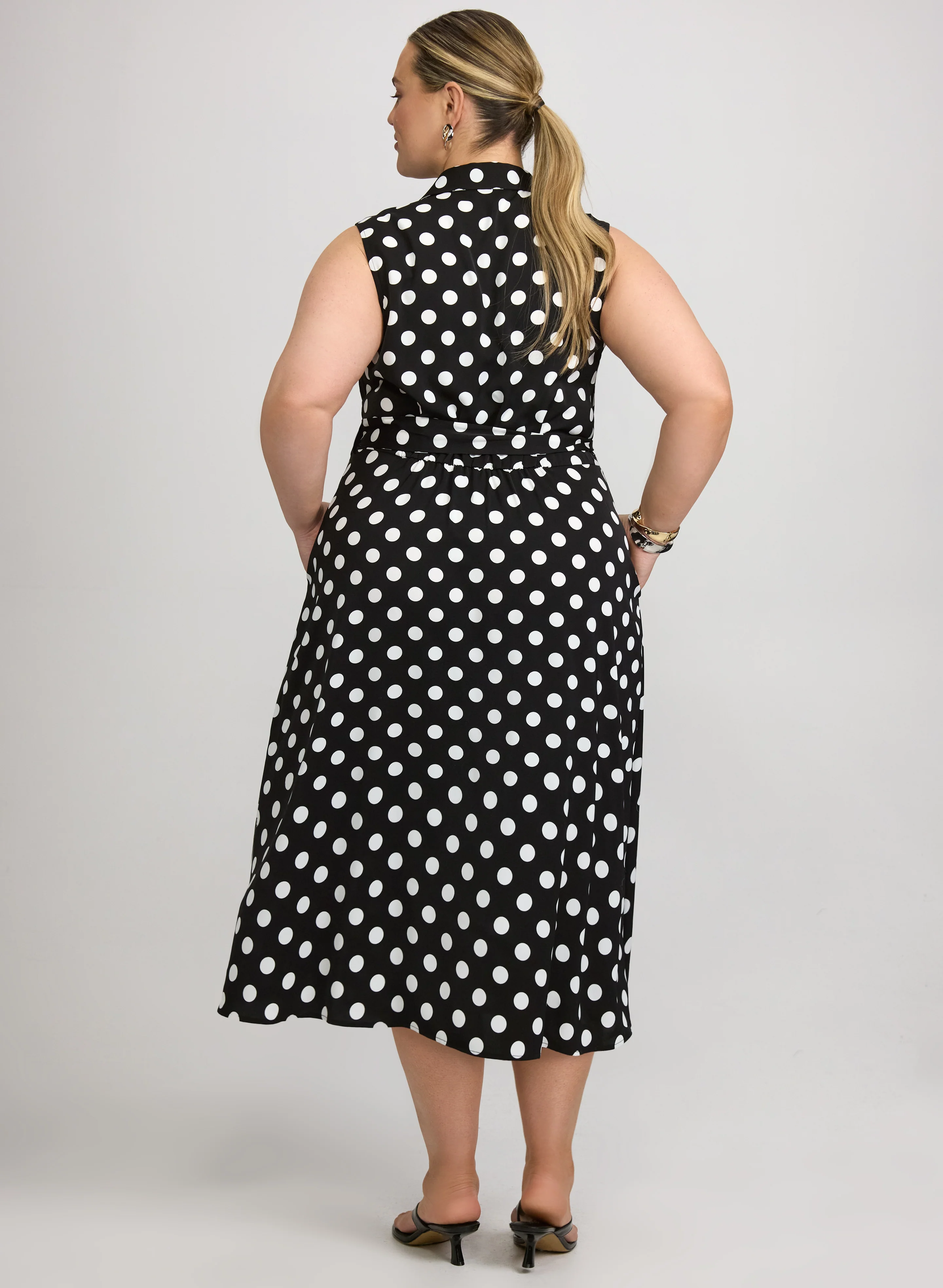 Polka Dot Shirt Dress - Image 4