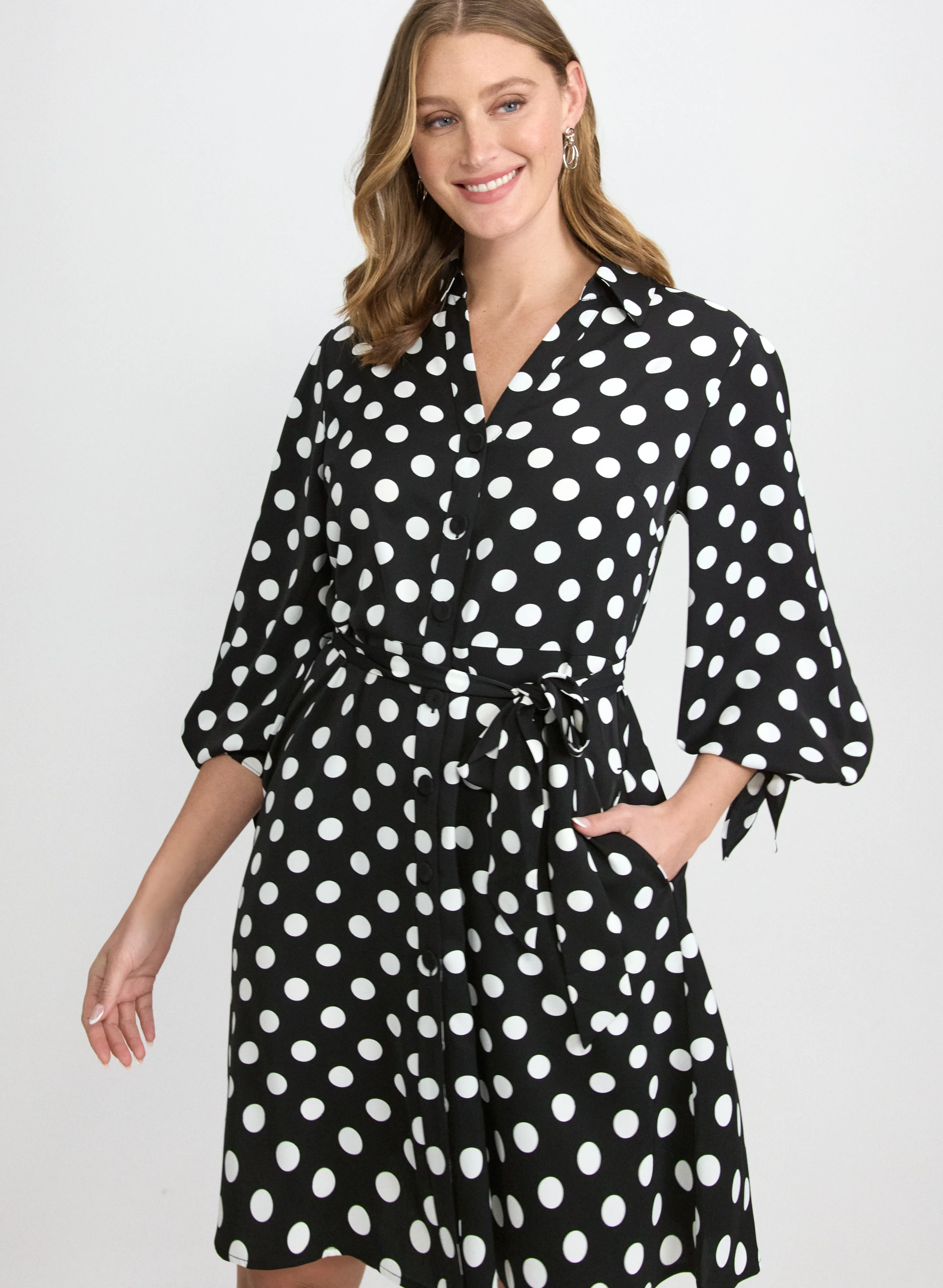 Polka Dot Shirt Dress - Image 4