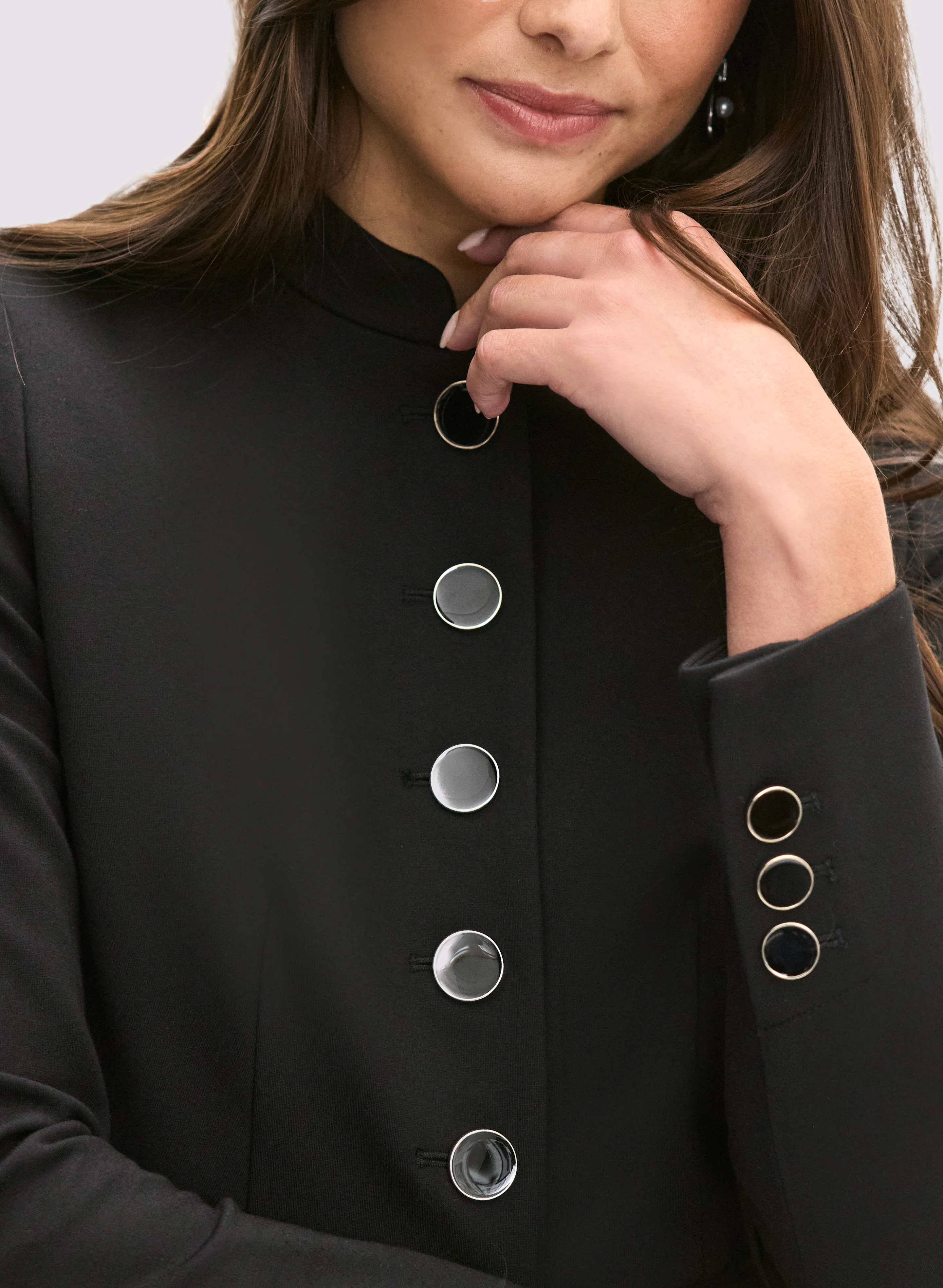 Stand Collar Button-Down Jacket - Image 4