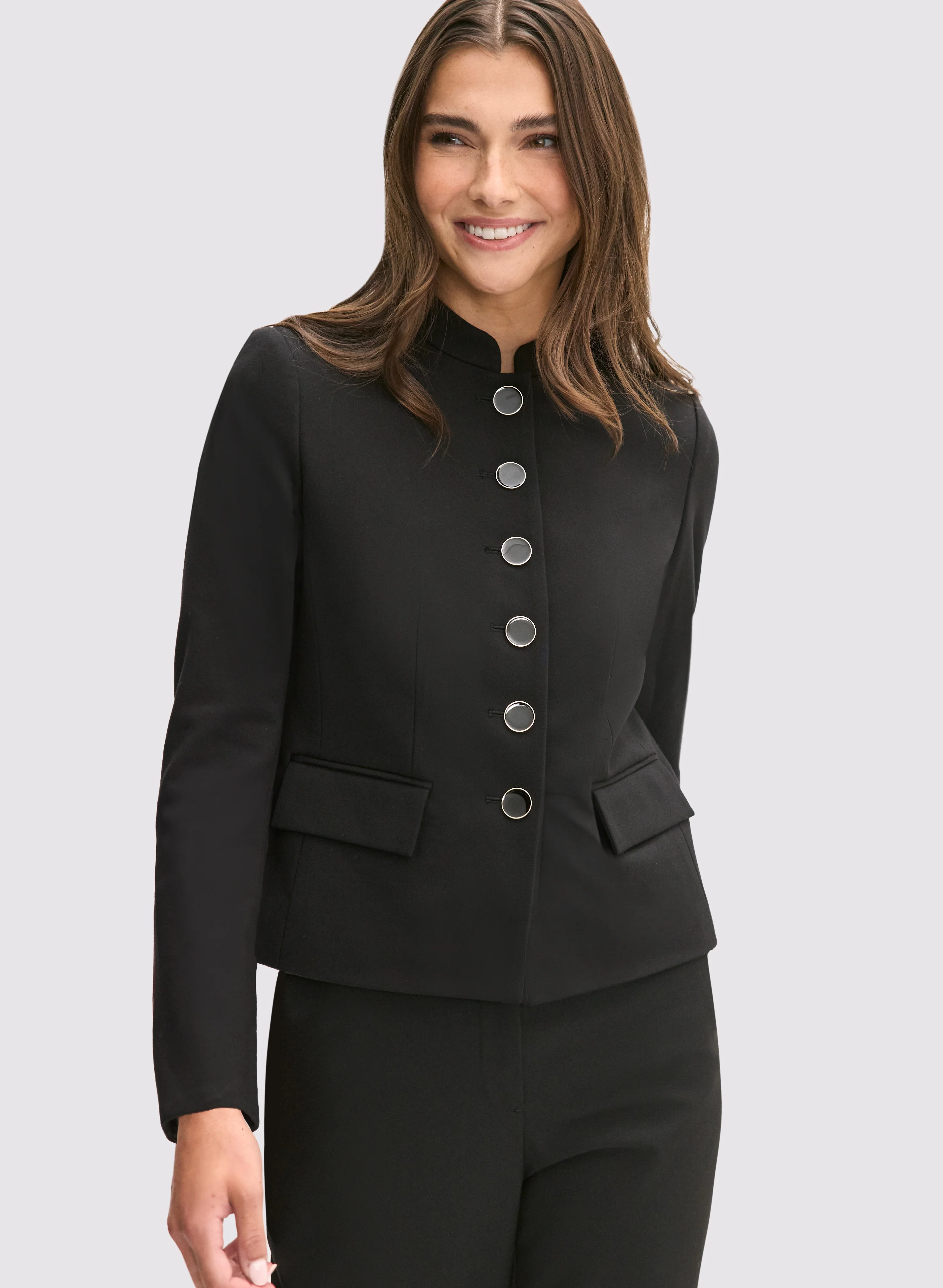 Stand Collar Button-Down Jacket - Image 5
