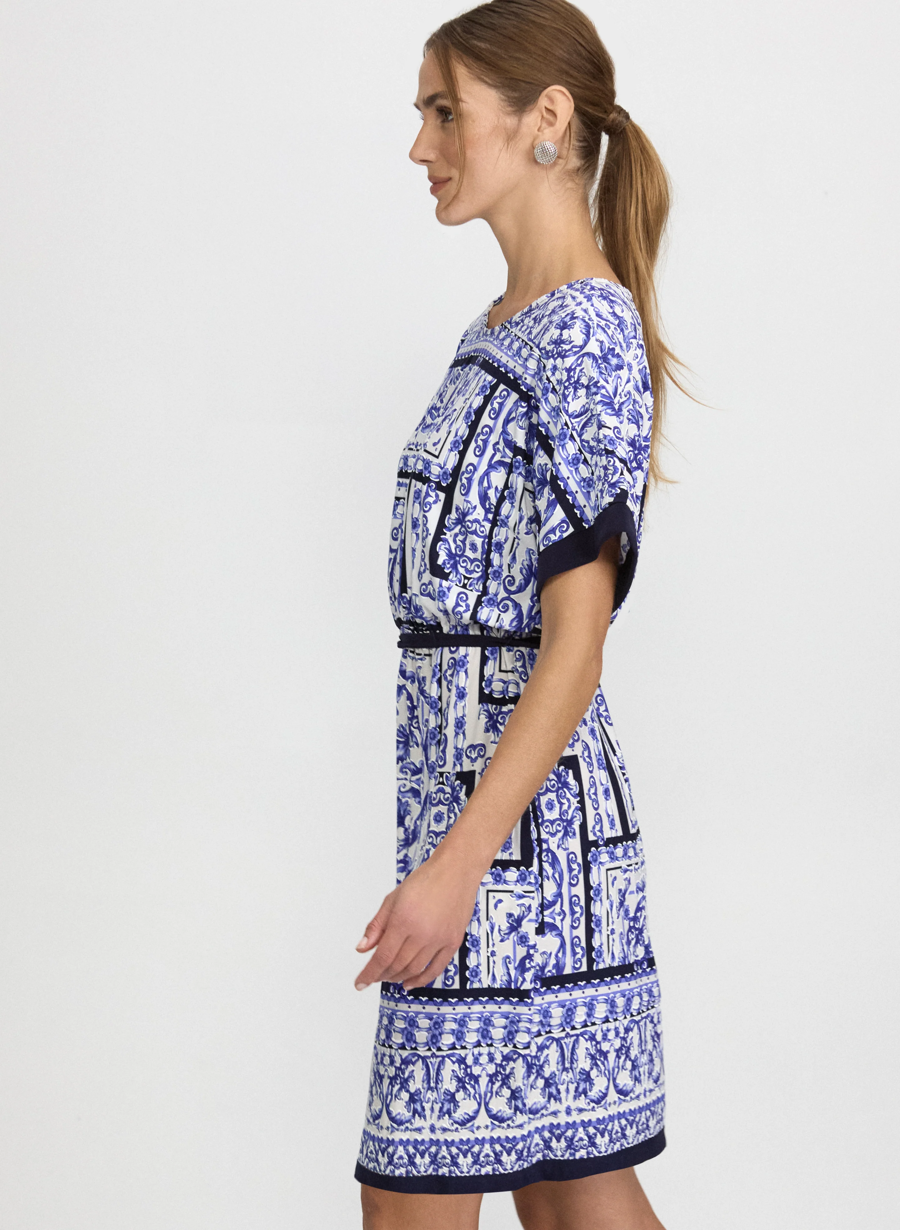 Printed Belt Dress - Image 4