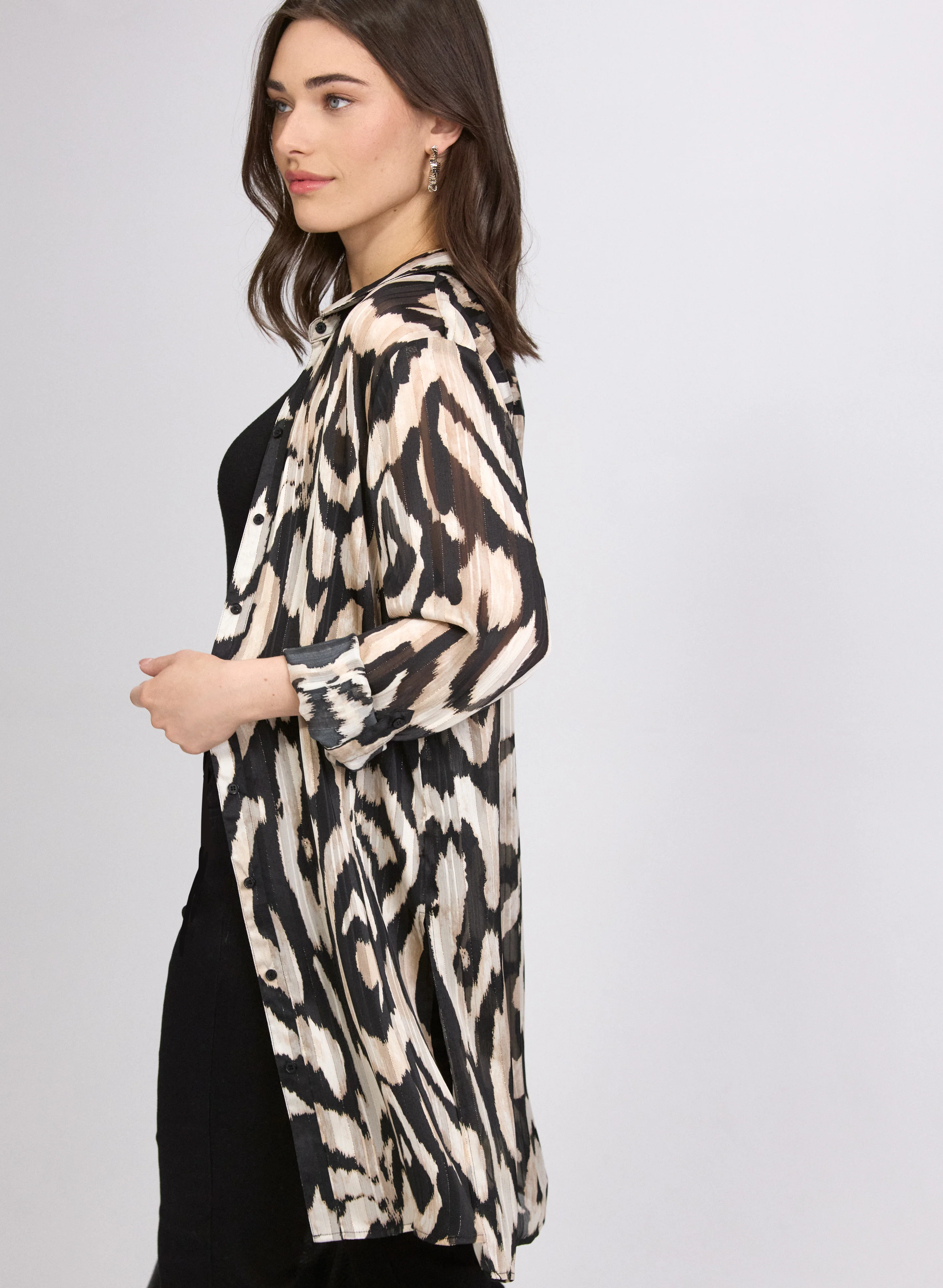 Printed Button-Down Tunic - Image 4