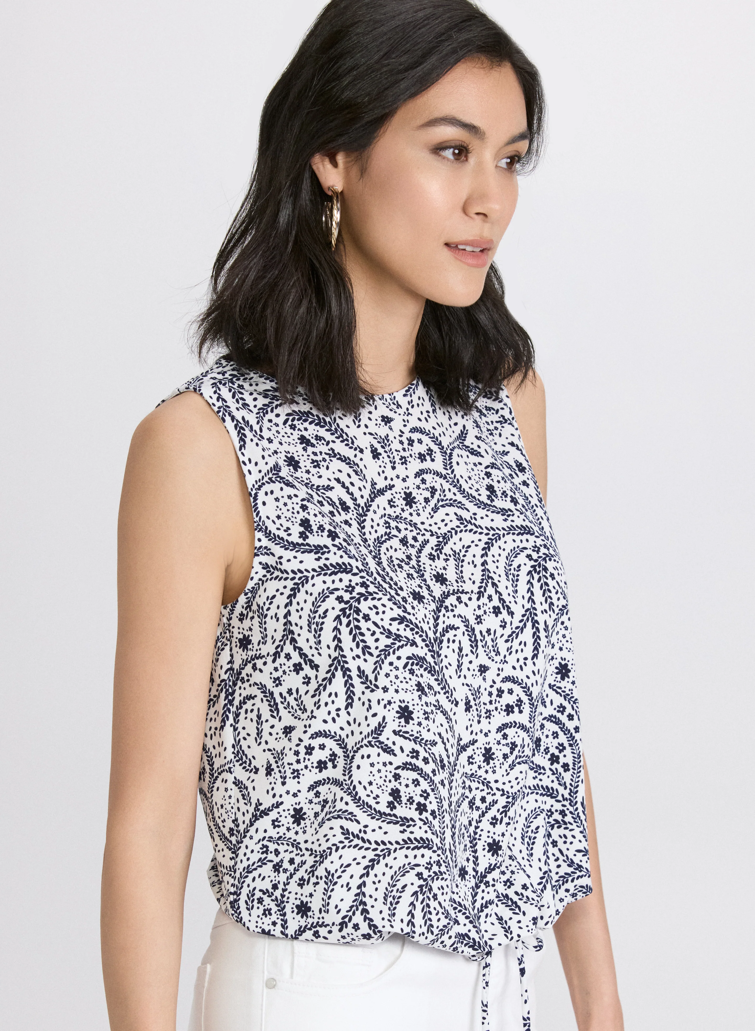 Printed Drawstring Top - Image 2