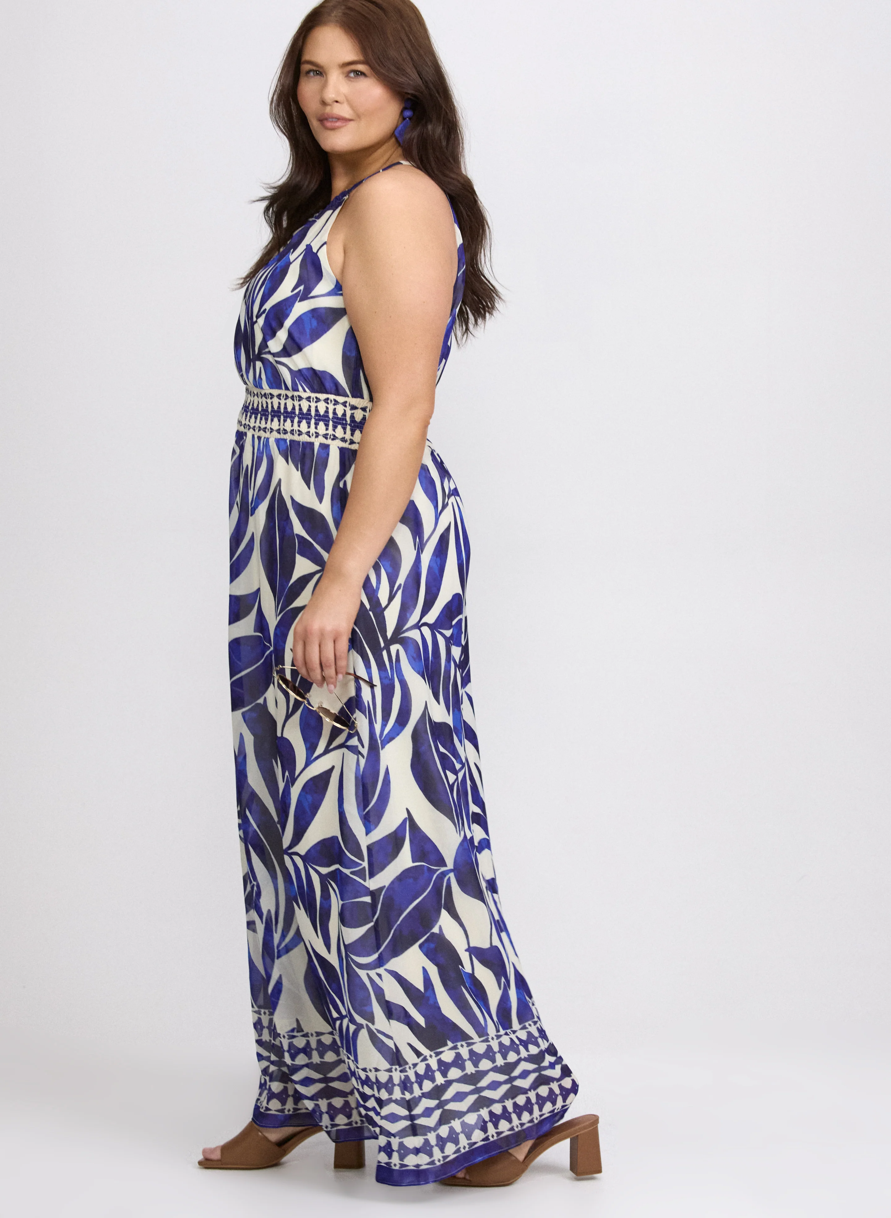 Printed Halter Neck Maxi Dress - Image 2