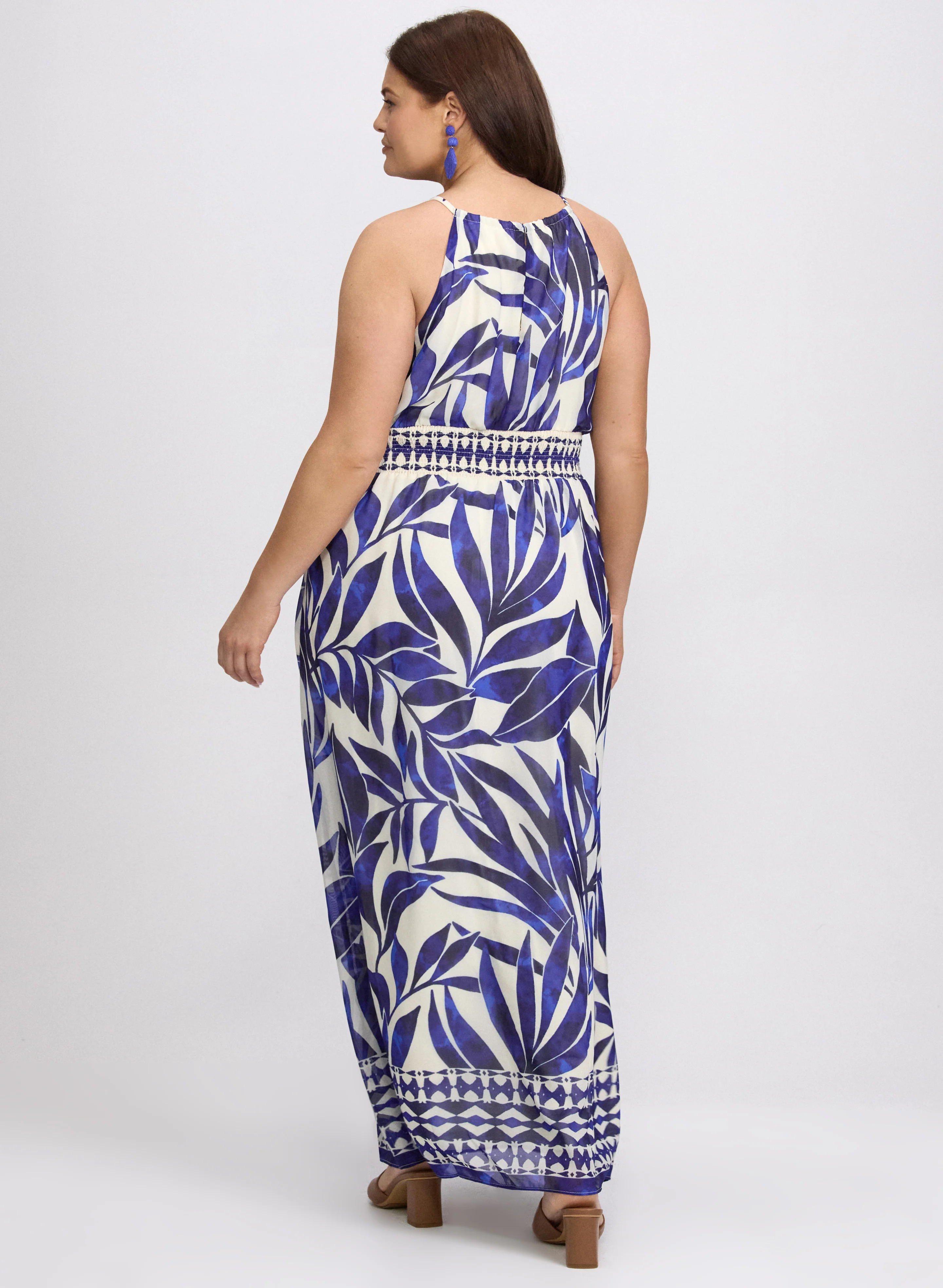 Printed Halter Neck Maxi Dress - Image 4