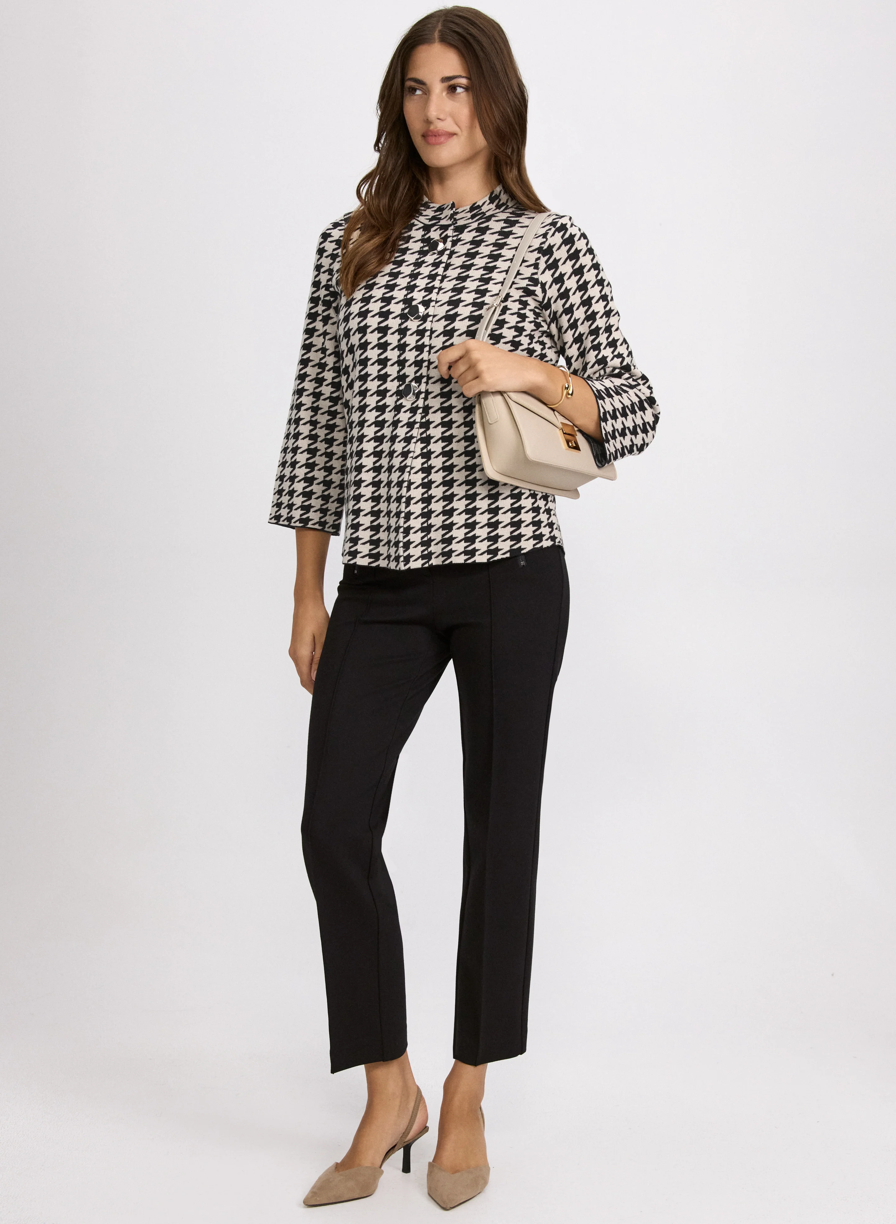 Printed Jacquard Knit Cardigan - Image 3