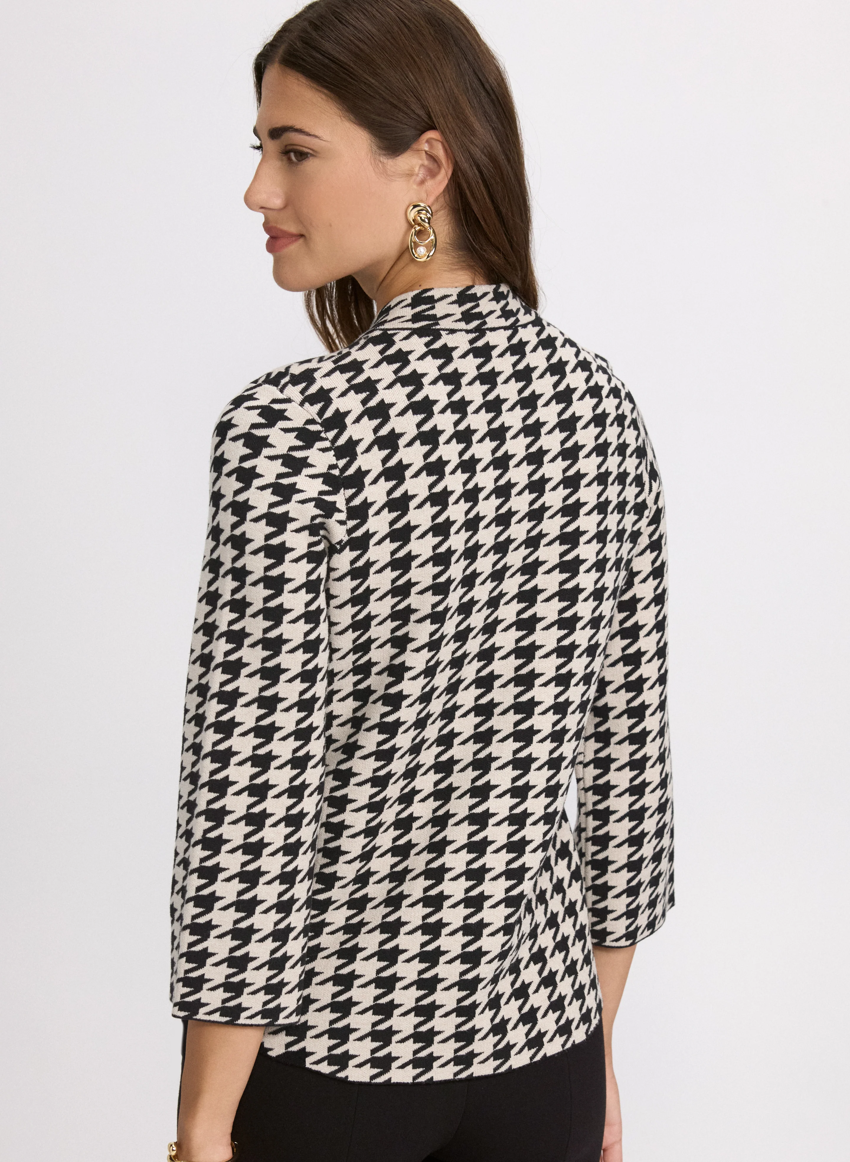 Printed Jacquard Knit Cardigan - Image 4