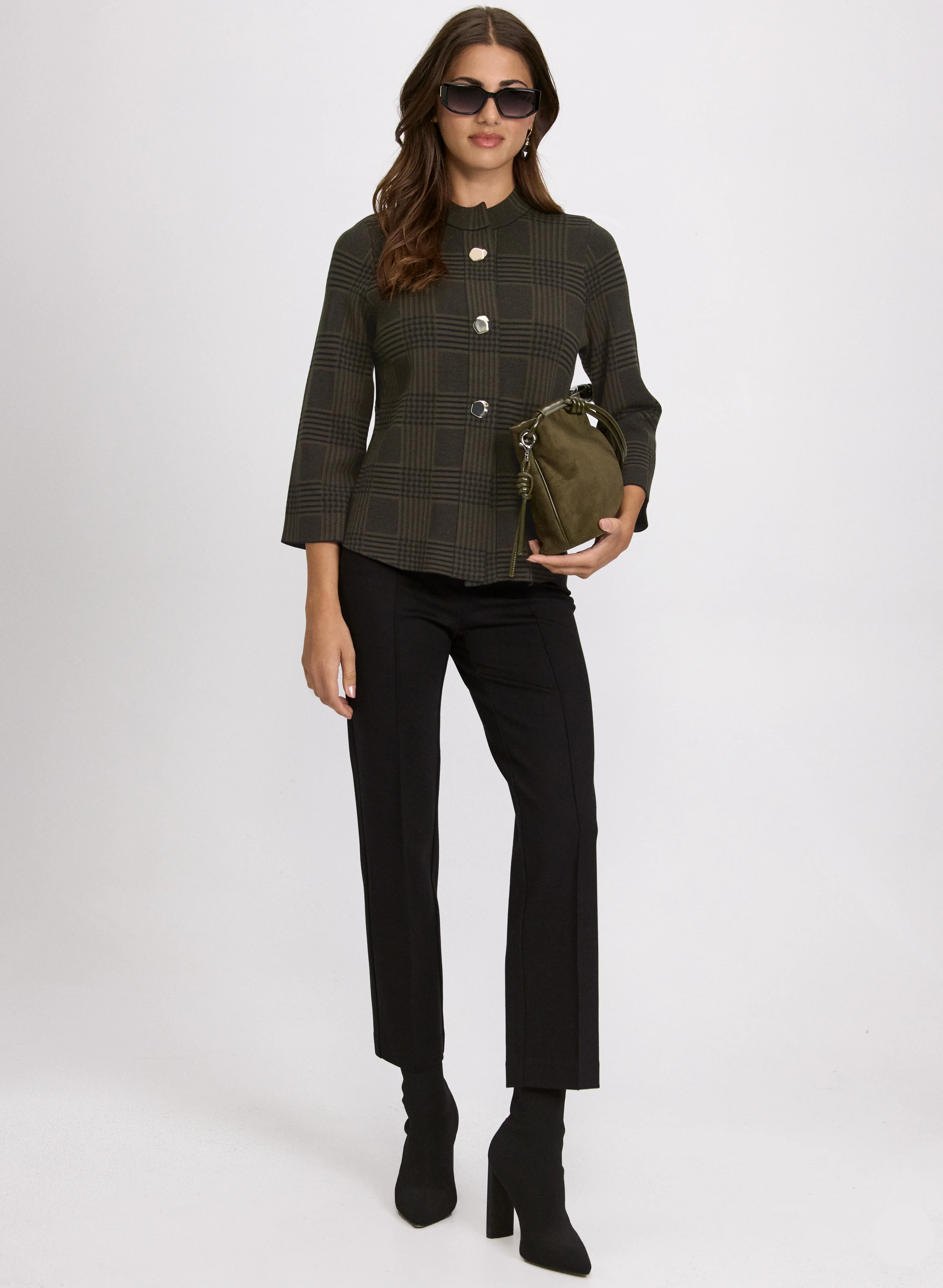 Printed Jacquard Knit Cardigan - Image 3