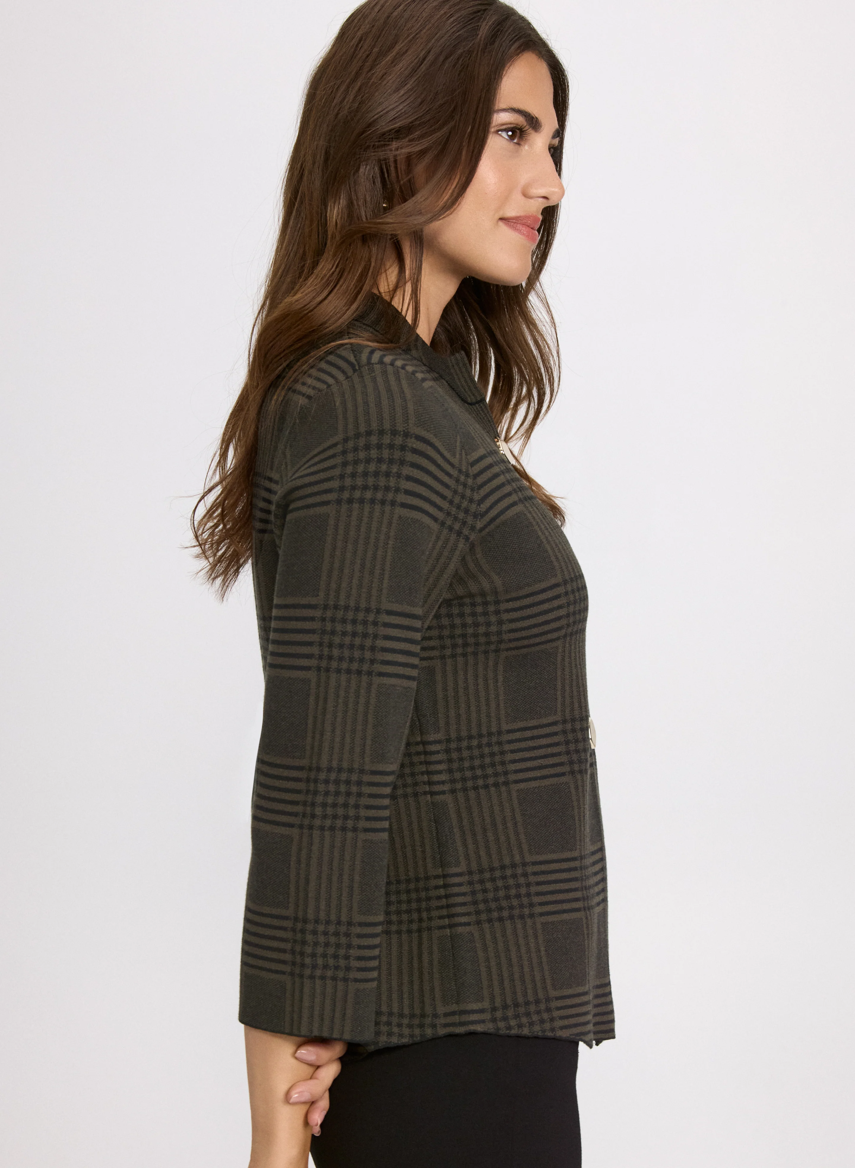 Printed Jacquard Knit Cardigan - Image 5