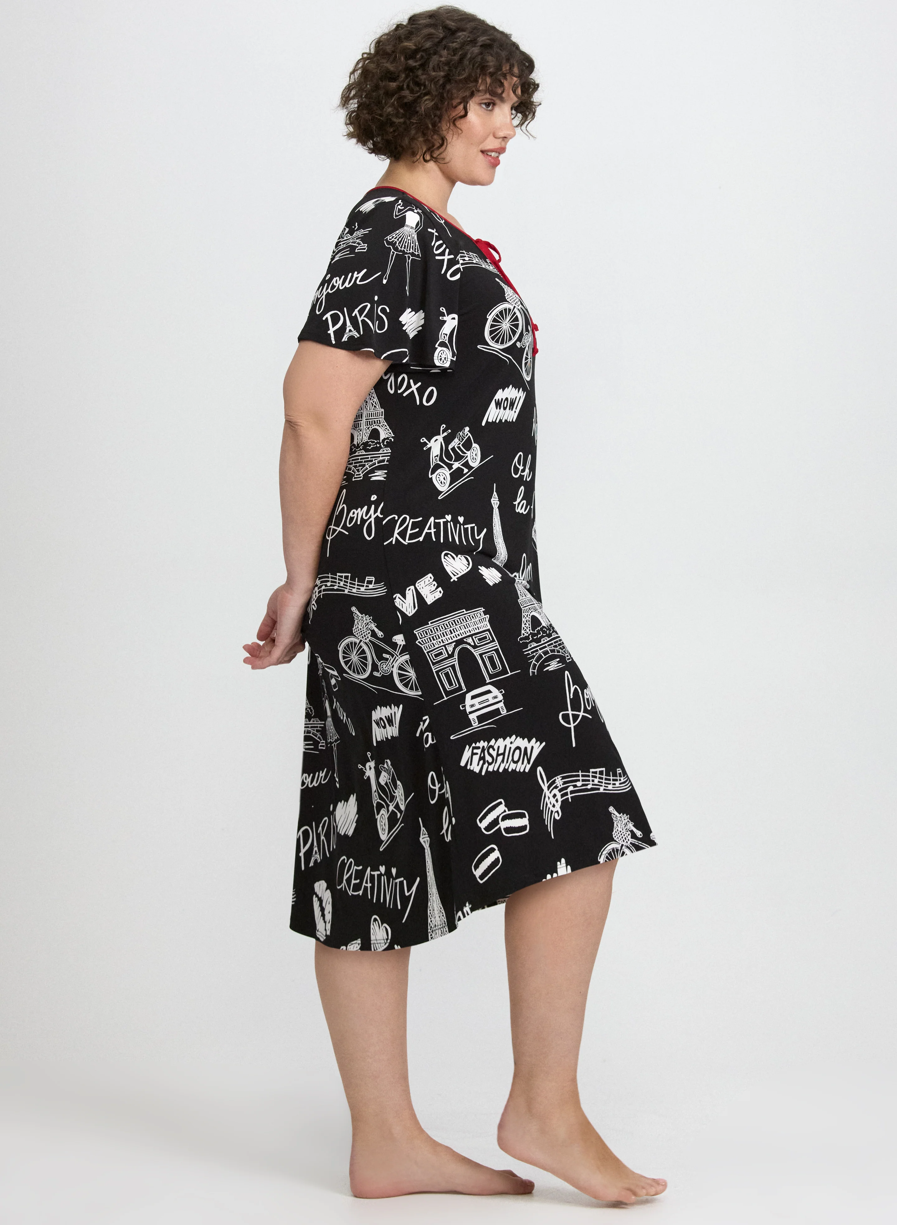 Printed Jersey Nightgown - Image 3