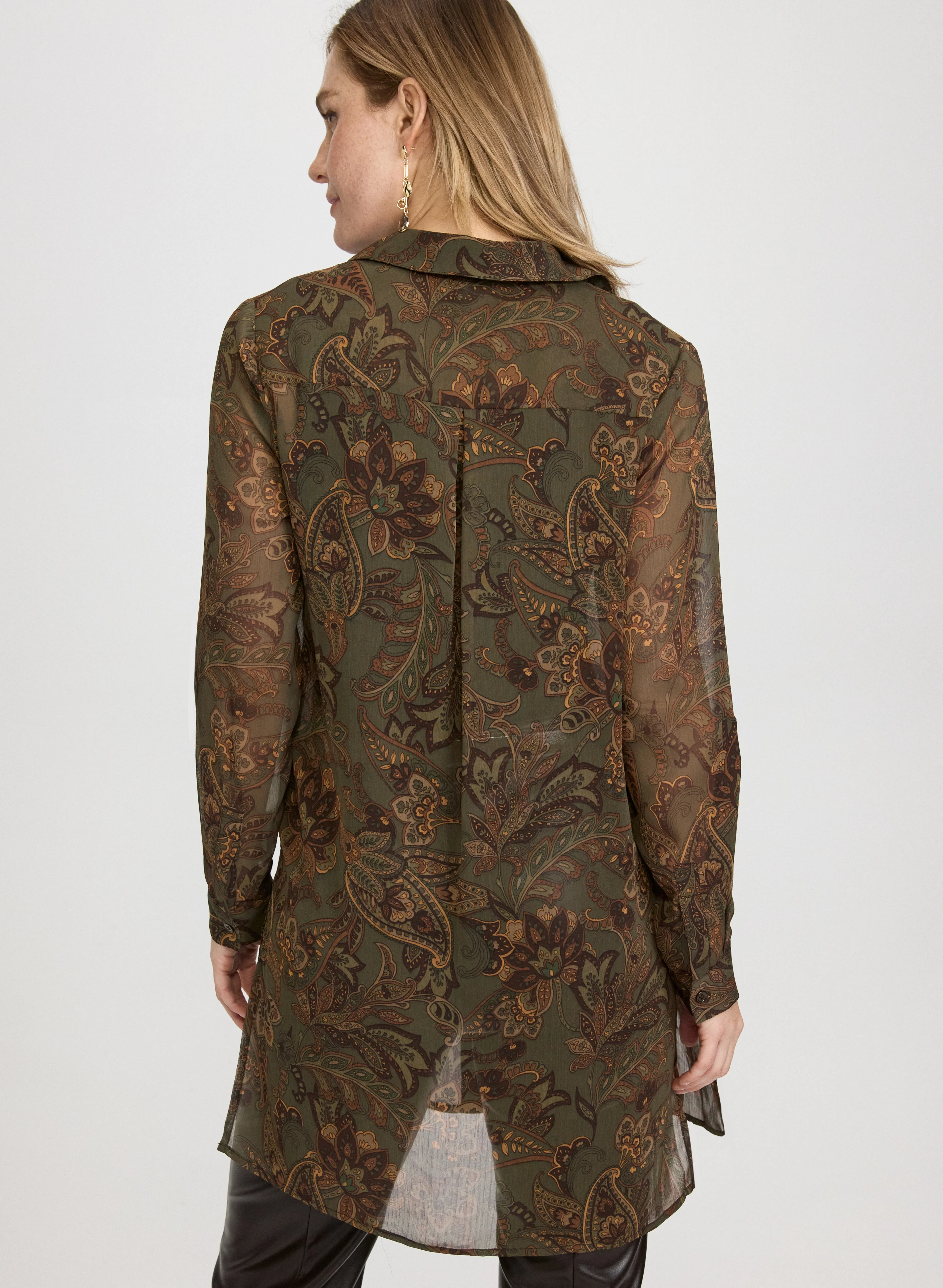 Printed Long Blouse - Image 3