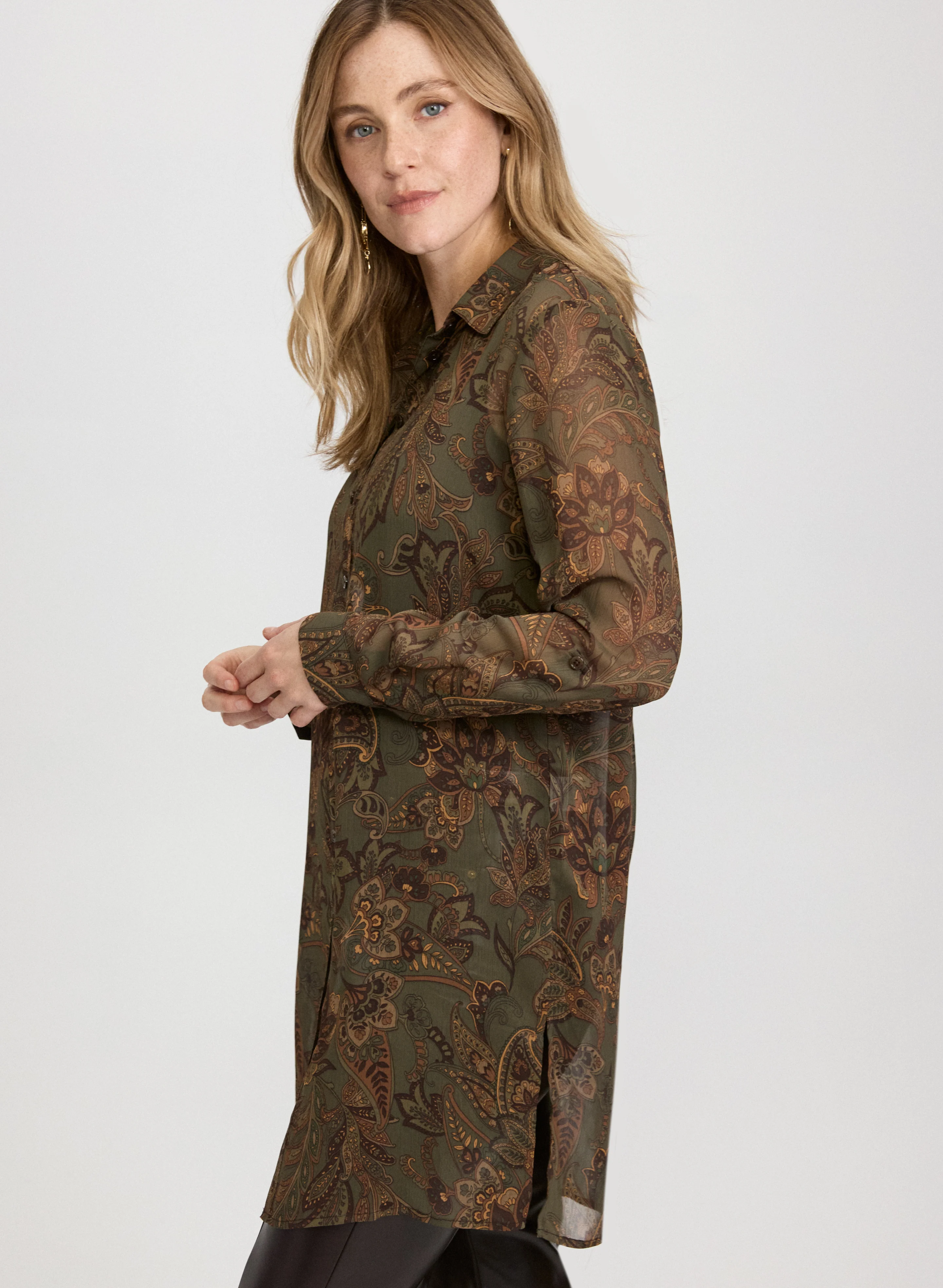 Printed Long Blouse - Image 4