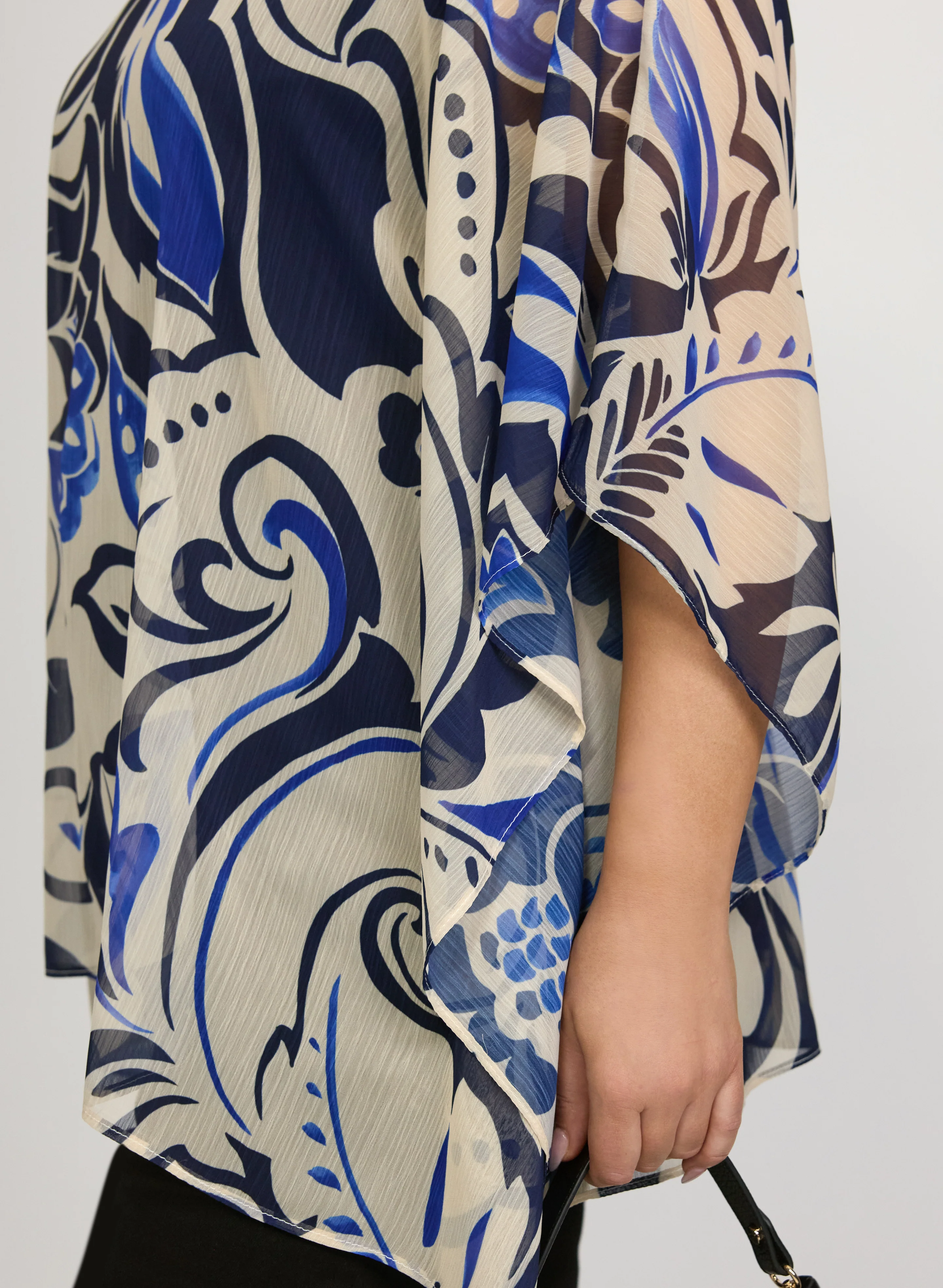 Printed Poncho-Style Blouse - Image 8
