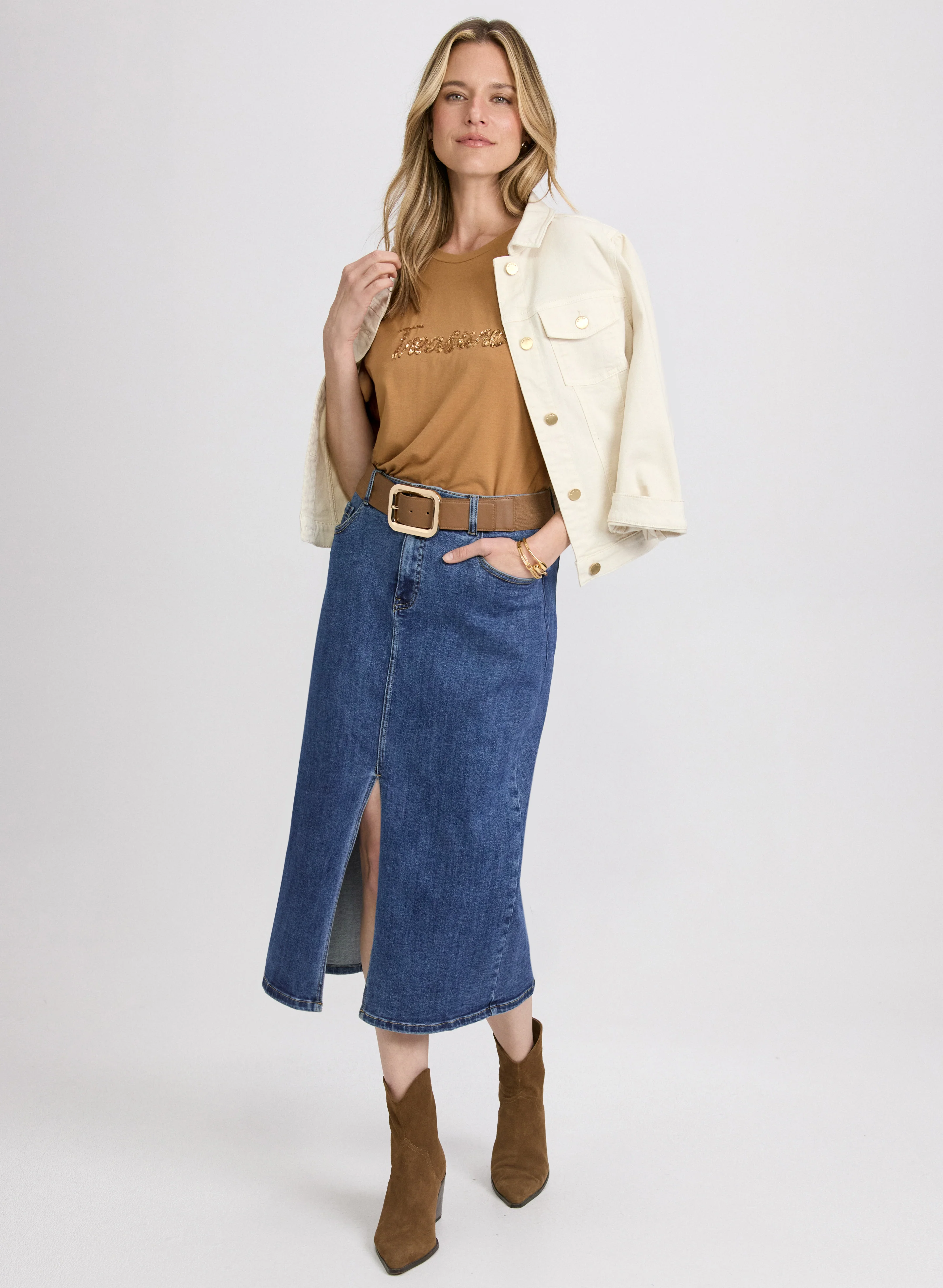 Puff Sleeve Denim Jacket - Image 5