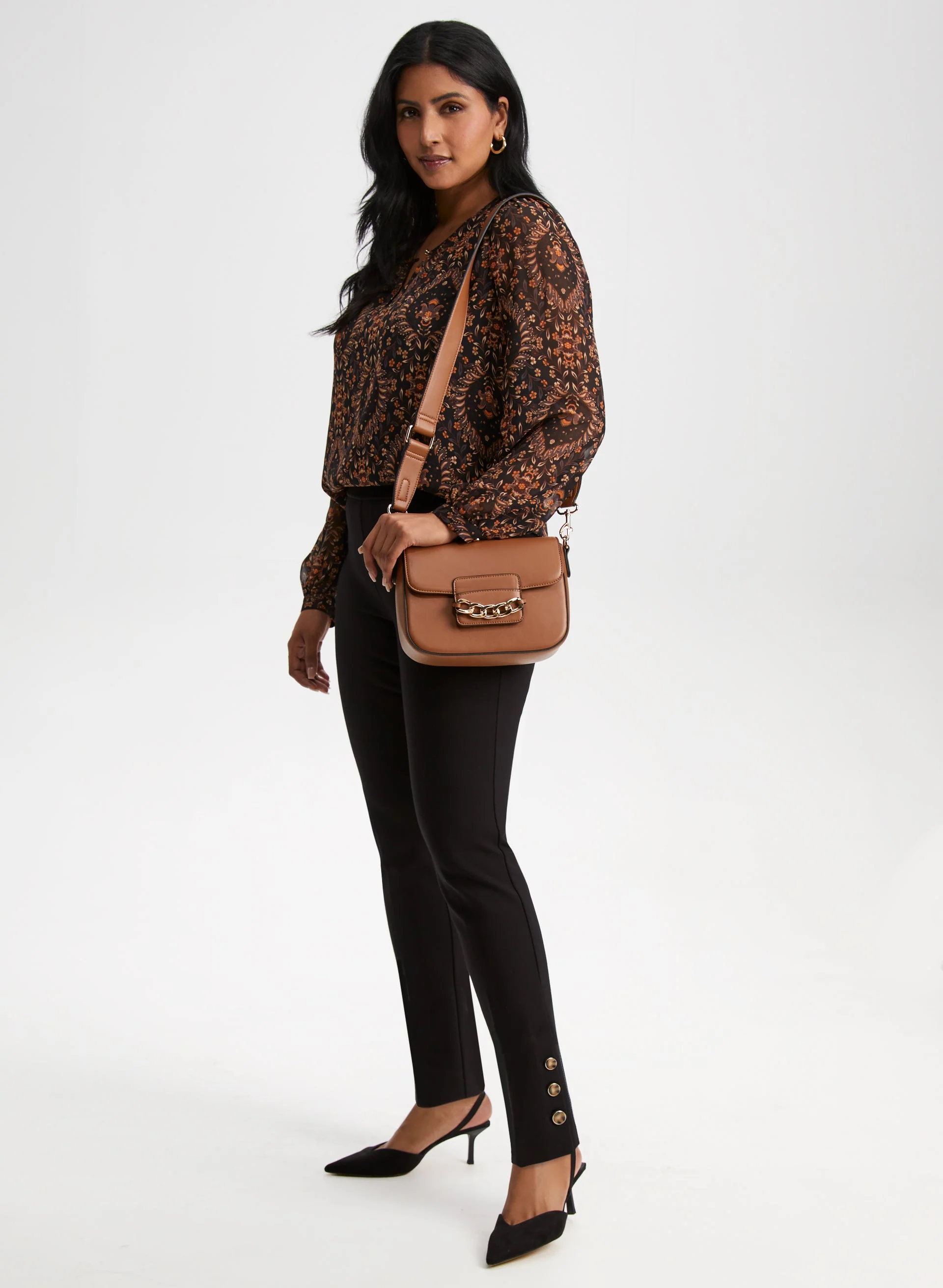 Pull-On Button Detail Pants - Image 5