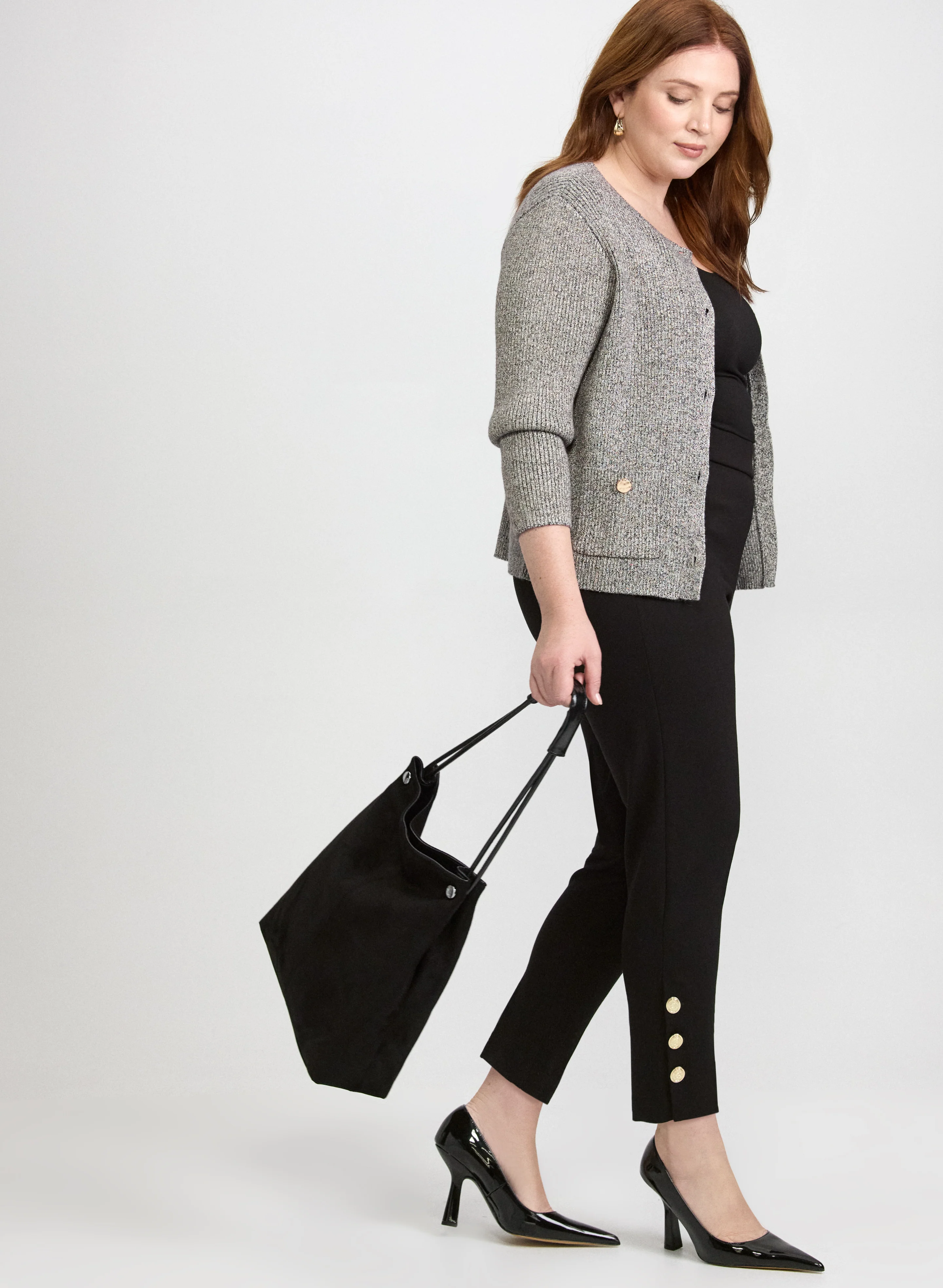 Sofia Button Detail Slim-Leg Pants - Regular - Image 3