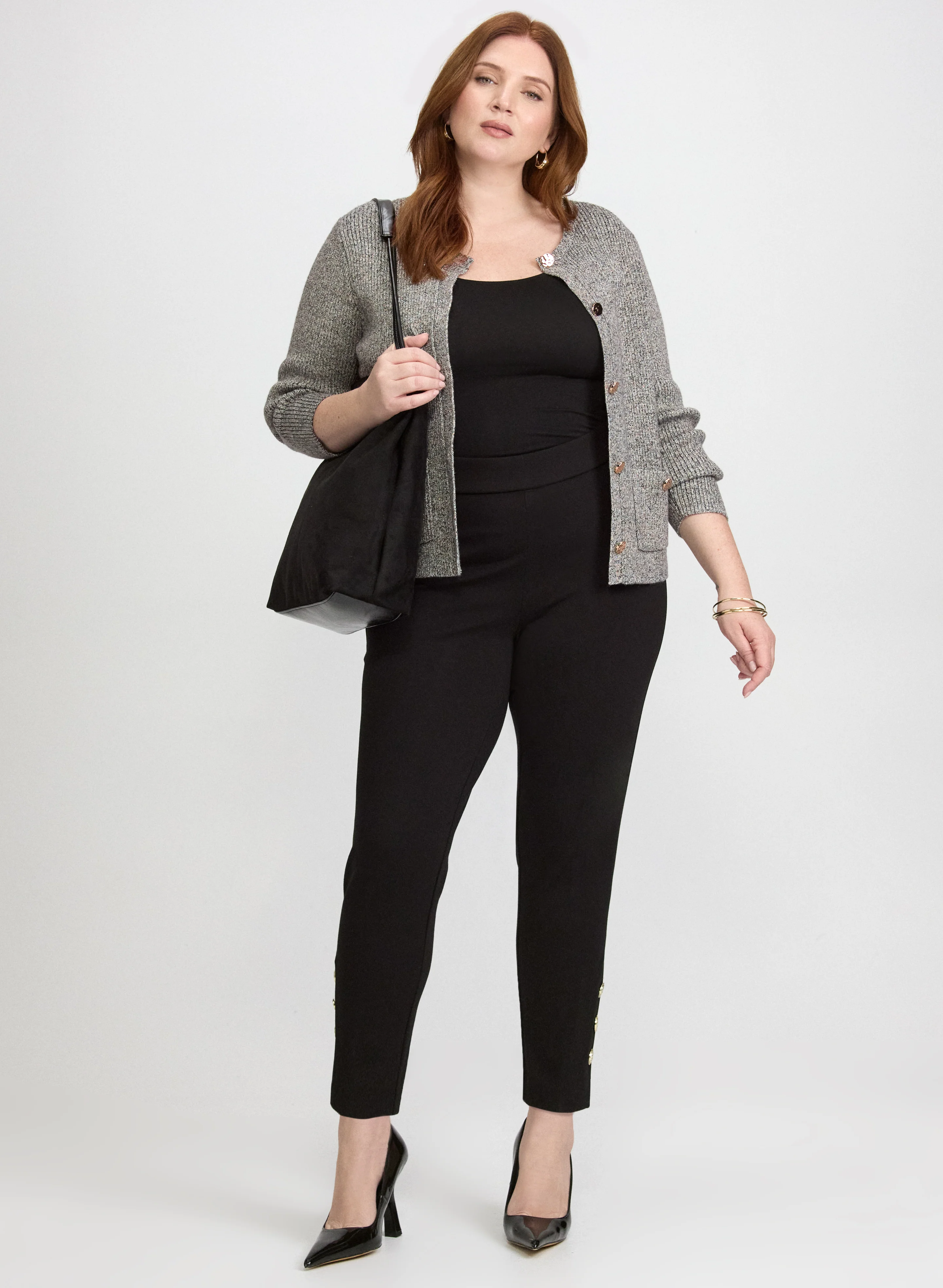 Sofia Button Detail Slim-Leg Pants - Regular - Image 5